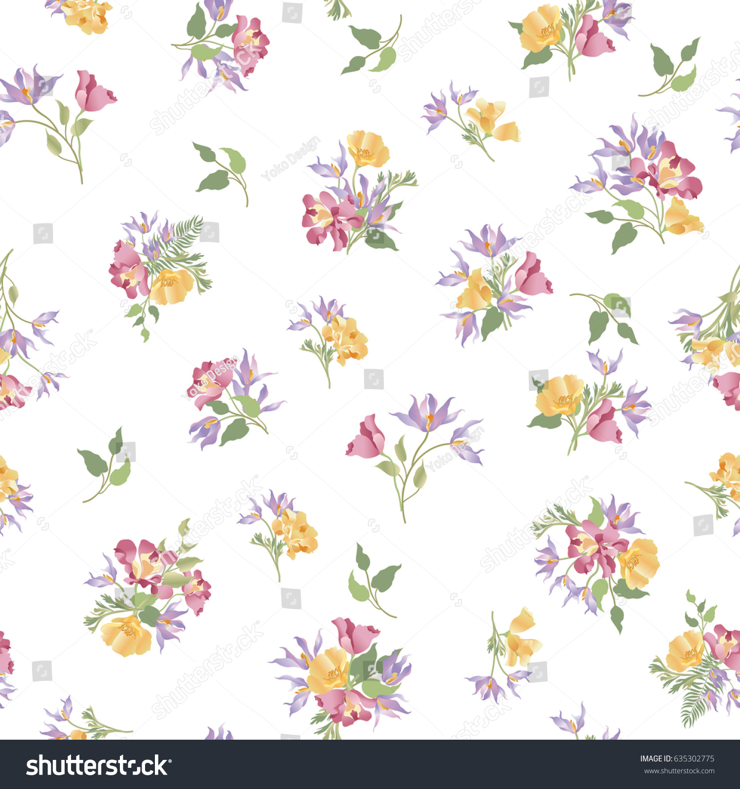 Floral ornamental seamless pattern. Flower background. Flourish garden texture