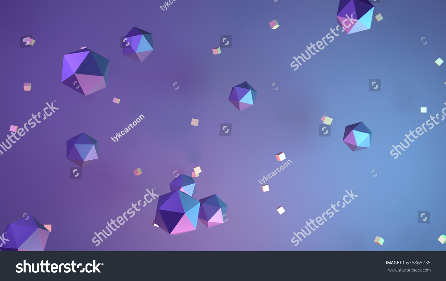 抽象的几何形状背景。 3D渲染图片。