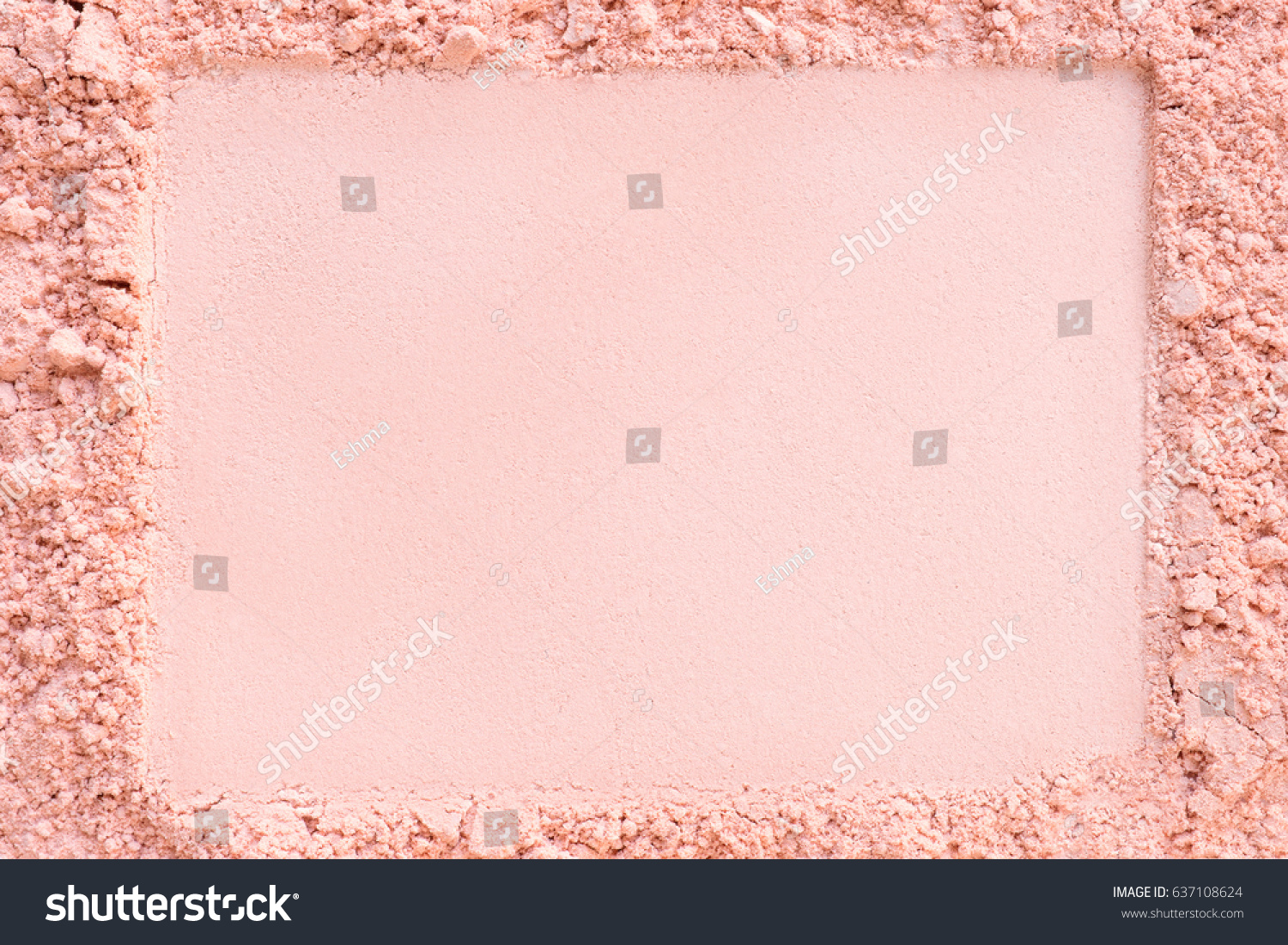 Extruded horizontal frame in a foundation cosmetic powder. For texture and background