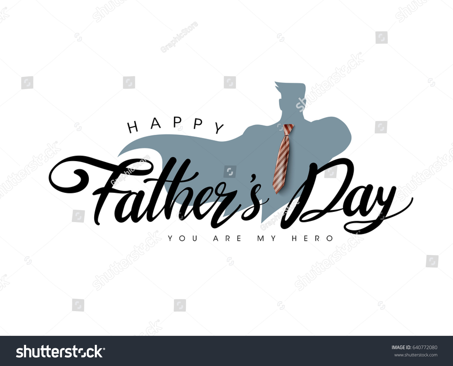 父亲节快乐贺卡。矢量图。