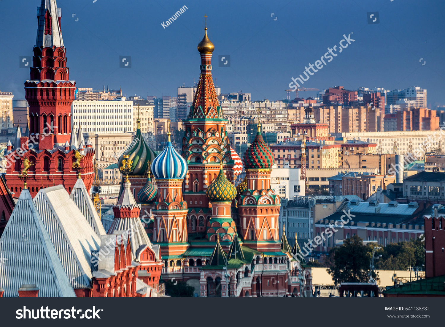 Moscow Russia Red square view of St. Basil's Cathedral