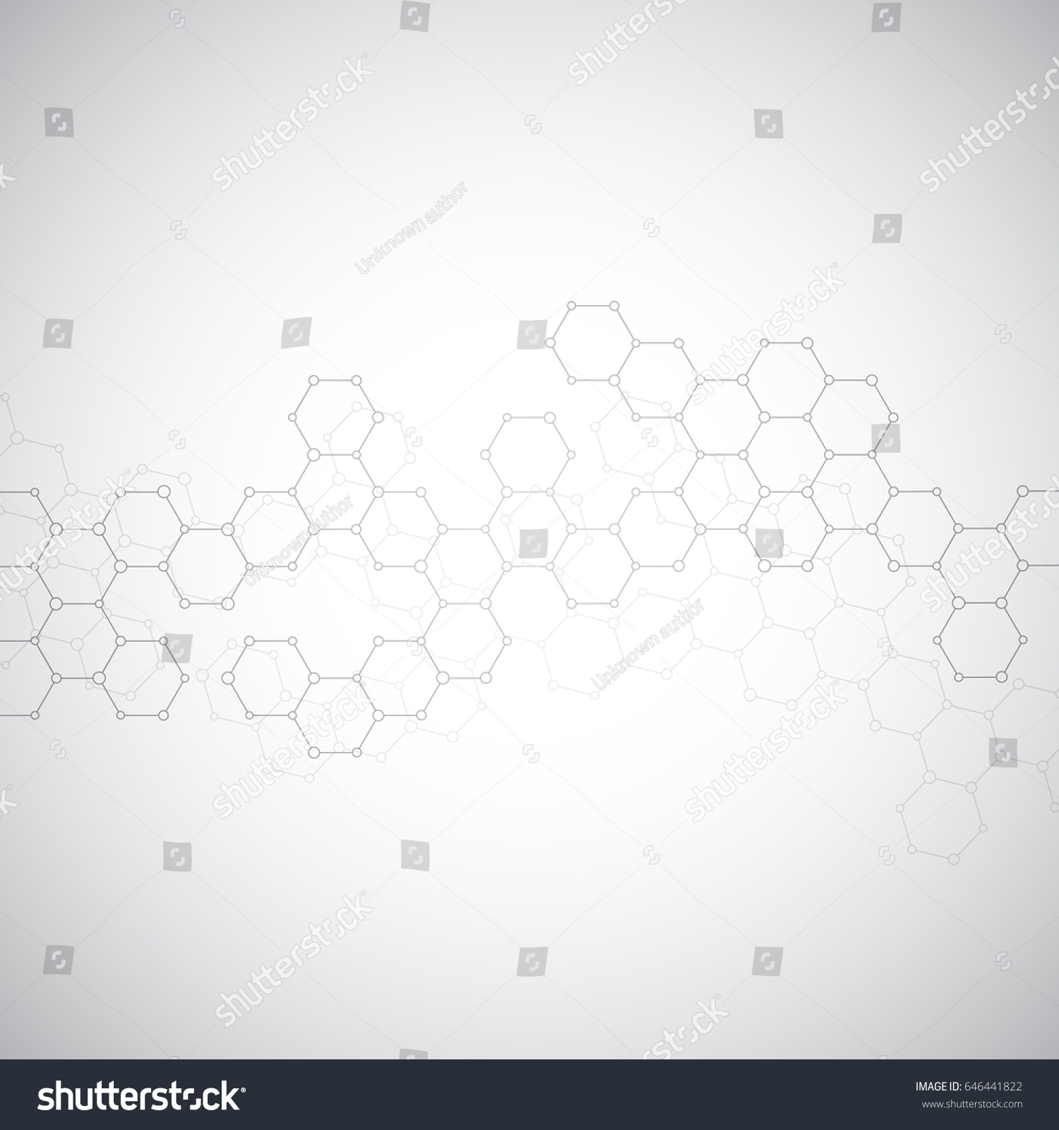 Illustration hexagonal structure molecule dna of neurons system genetic ...