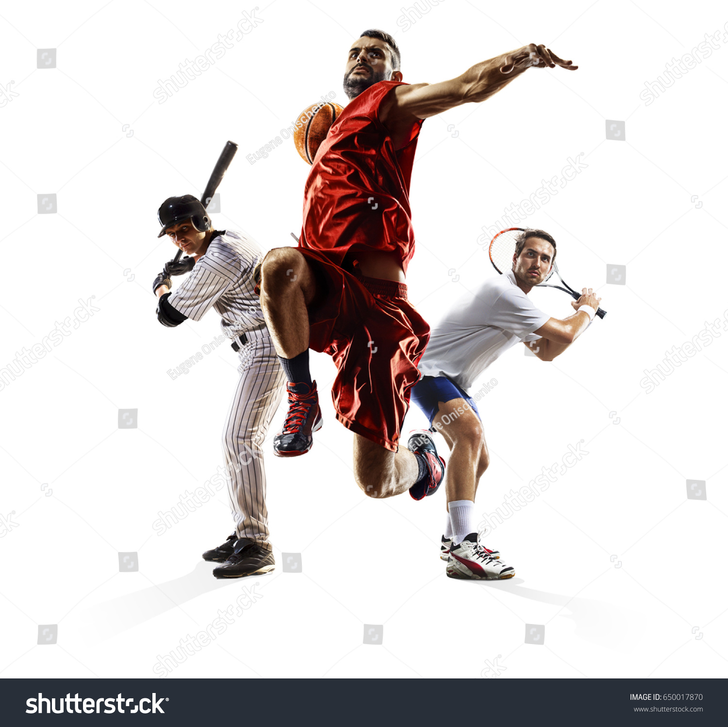 Multi sport collage baseball tennis bascketball