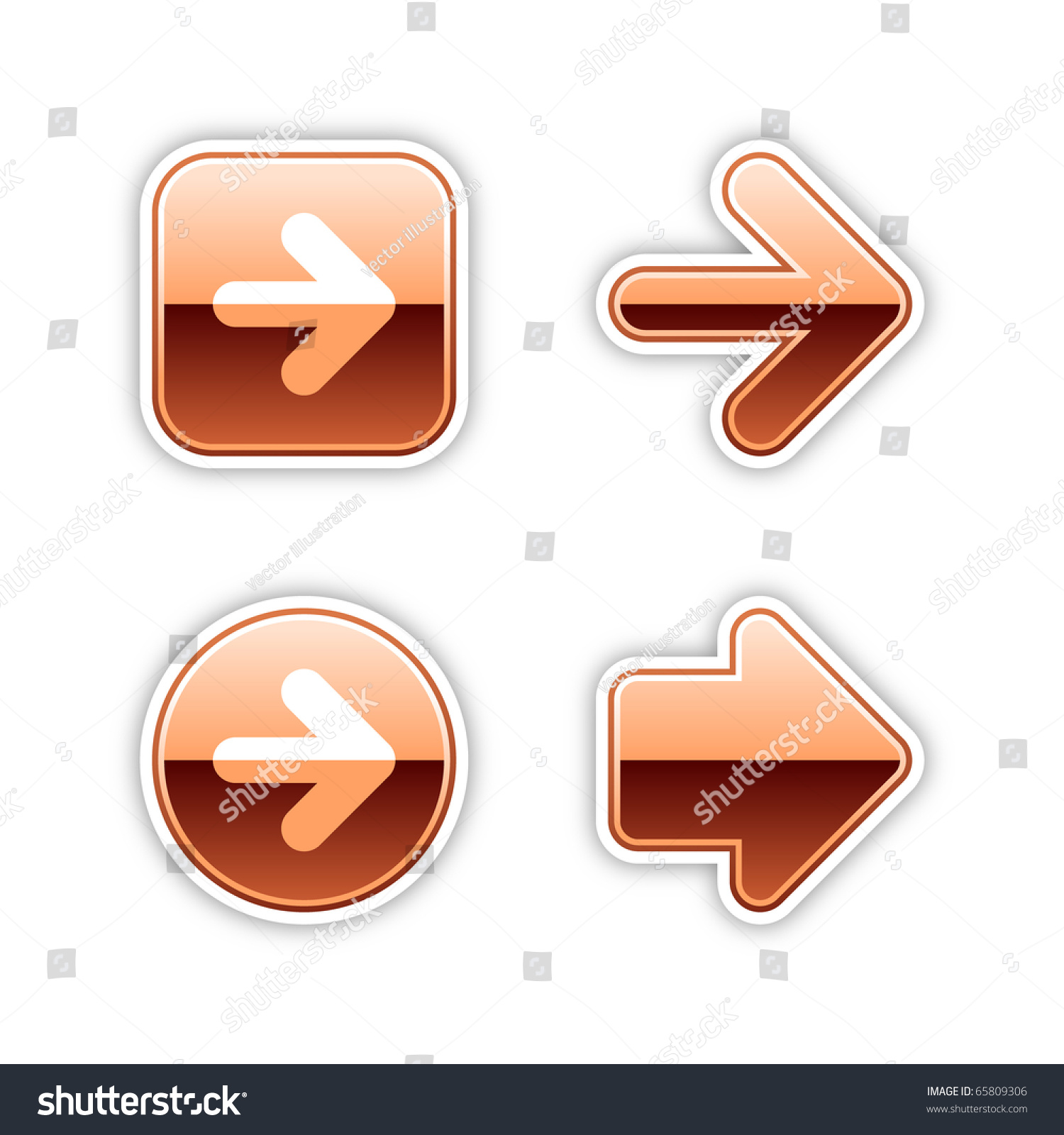 0 stickers copper luxury button with shadow on white 10 eps