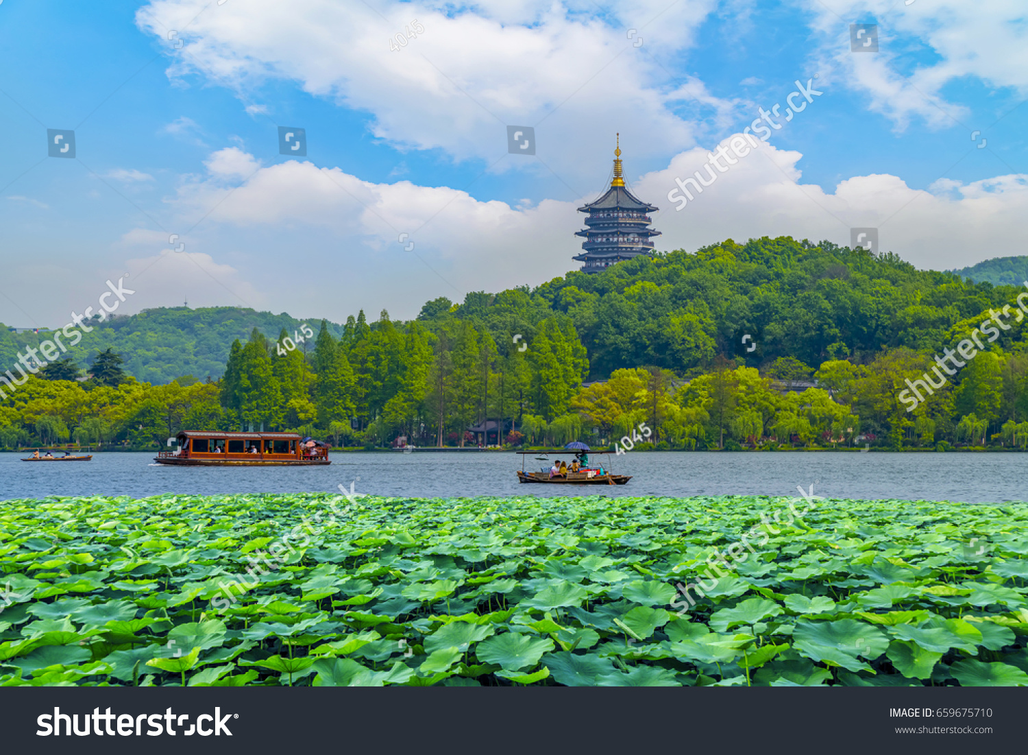 The beautiful scenery of Hangzhou  West Lake
