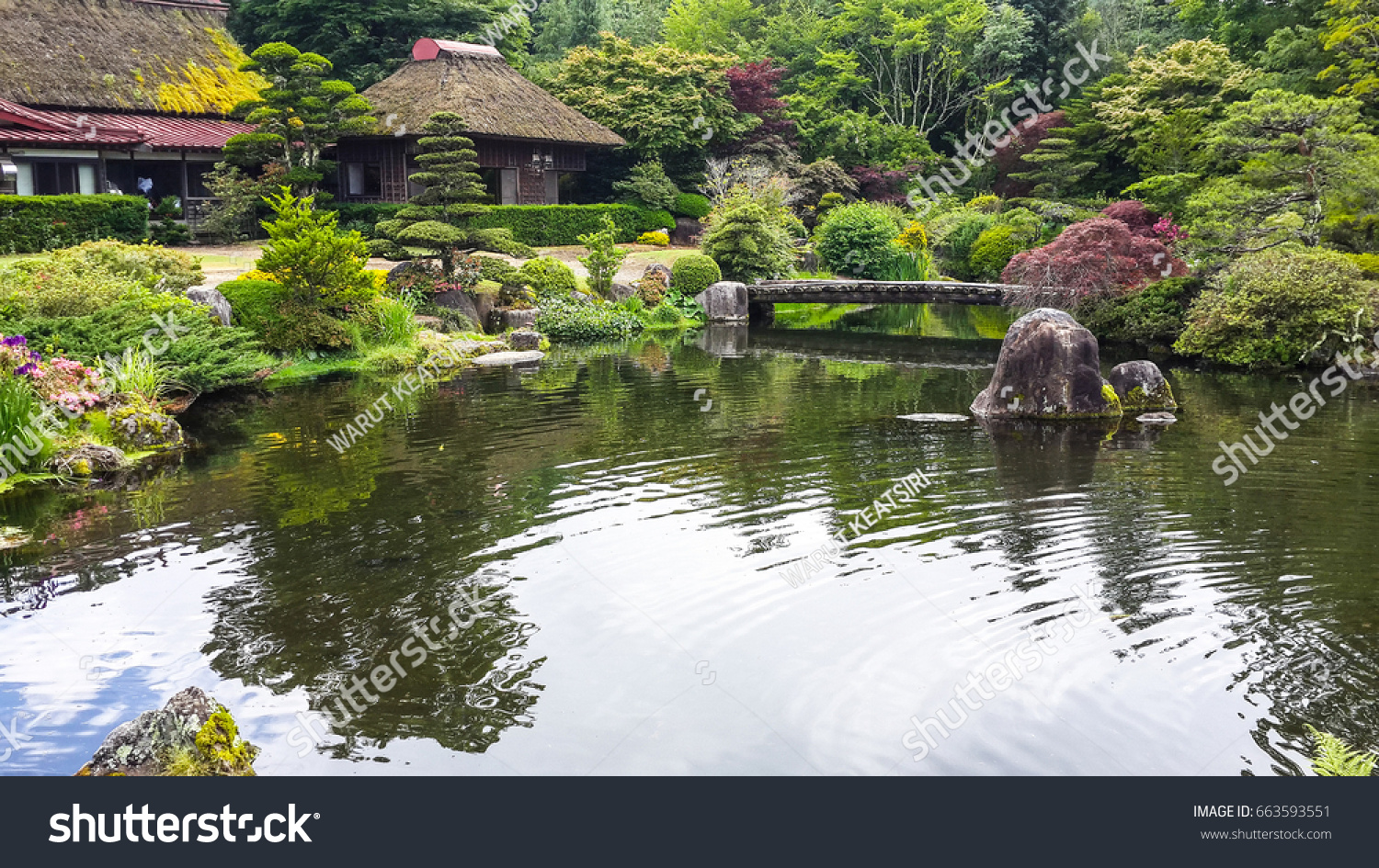 Beautiful garden that a first impression when you go to Oshino hakkai  Japan