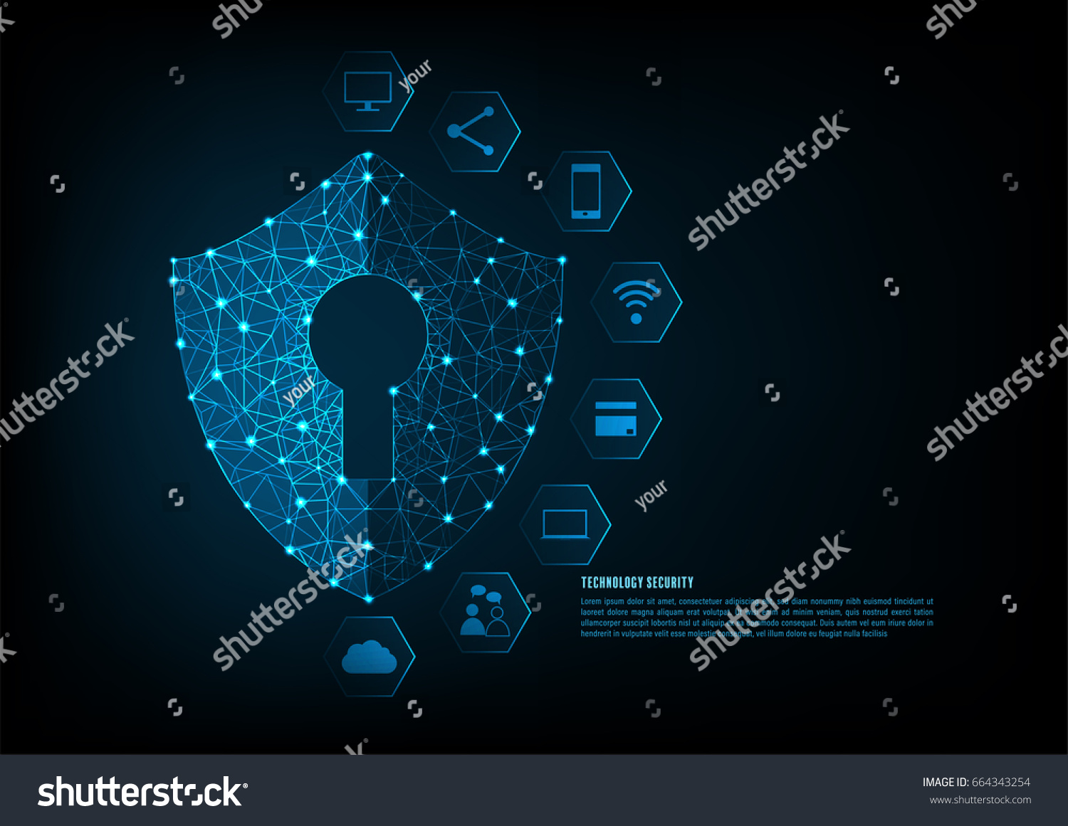 Internet security online concept: Padlock With Keyhole icon in . personal data security Illustrates cyber data security or information privacy idea. Blue abstract hi speed internet technology.