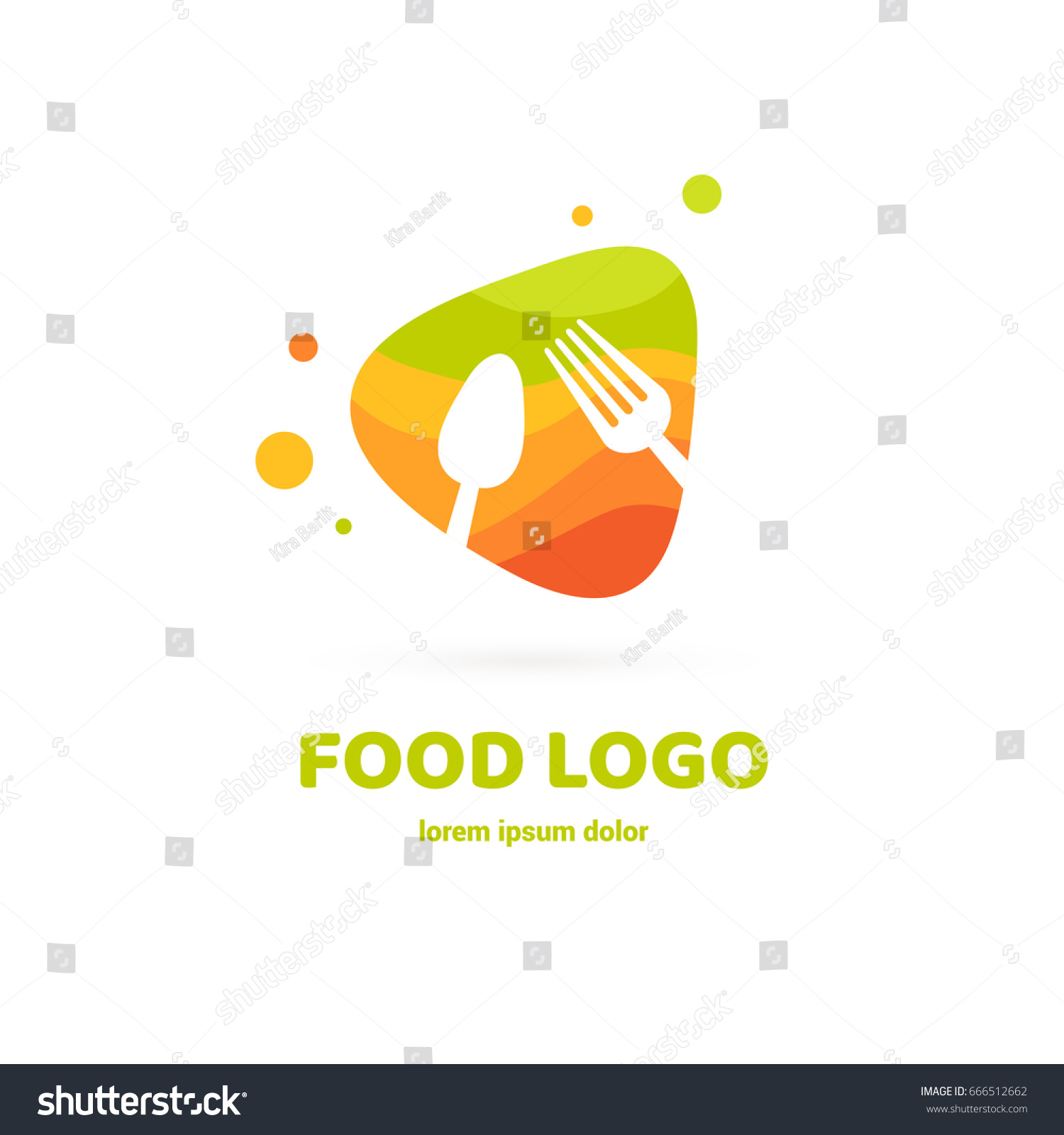 Illustration of business logotype restaurant and cafe. Vector design logo fork and spoon. Food pictogram  cooking abstract icon
