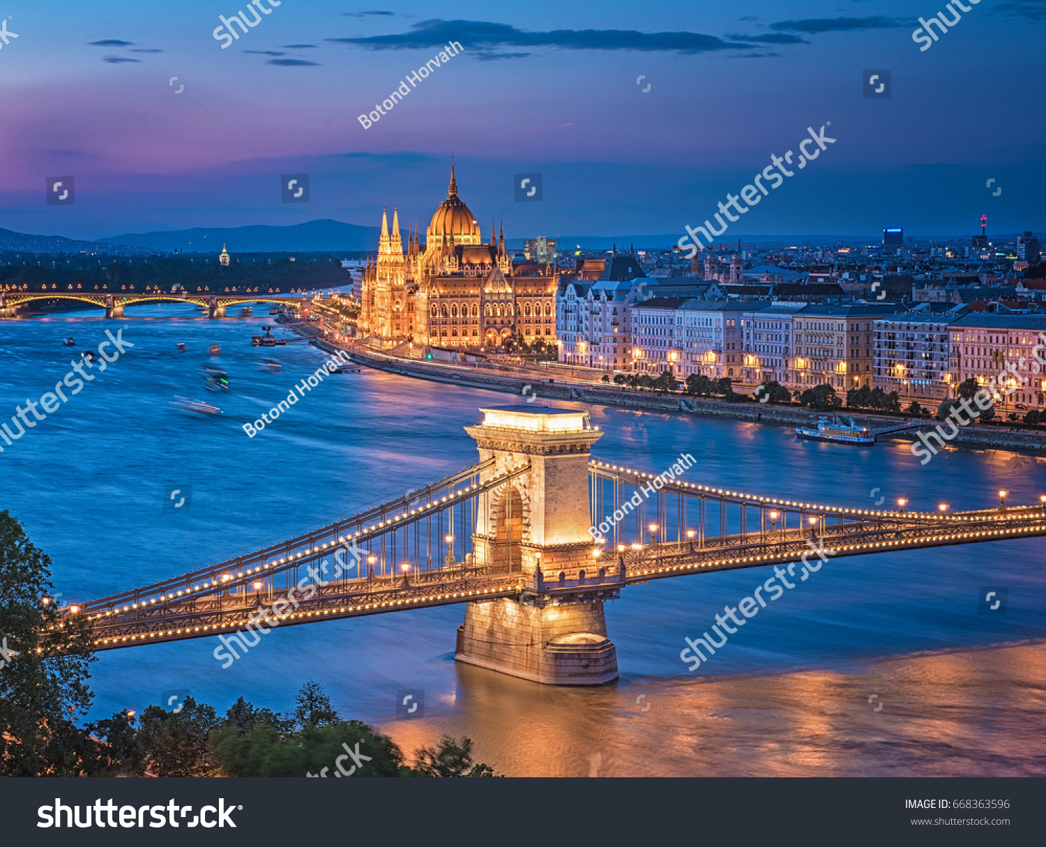 Colorful sunset over Budapest