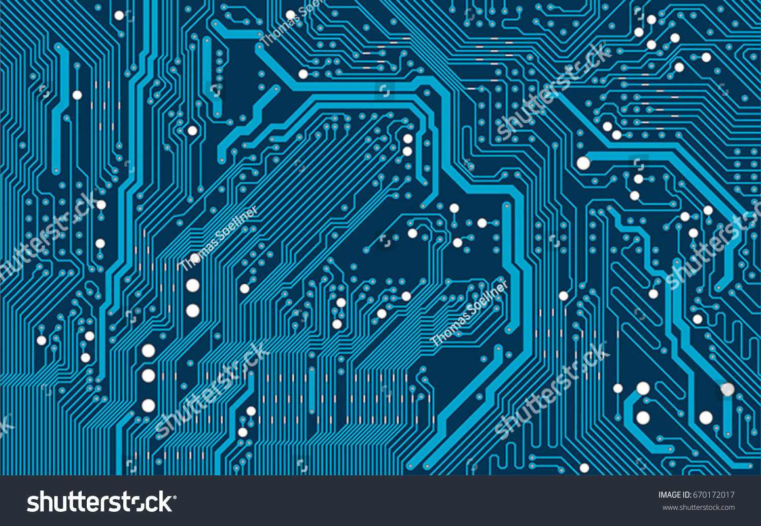 Vector blue electronic circuit board background