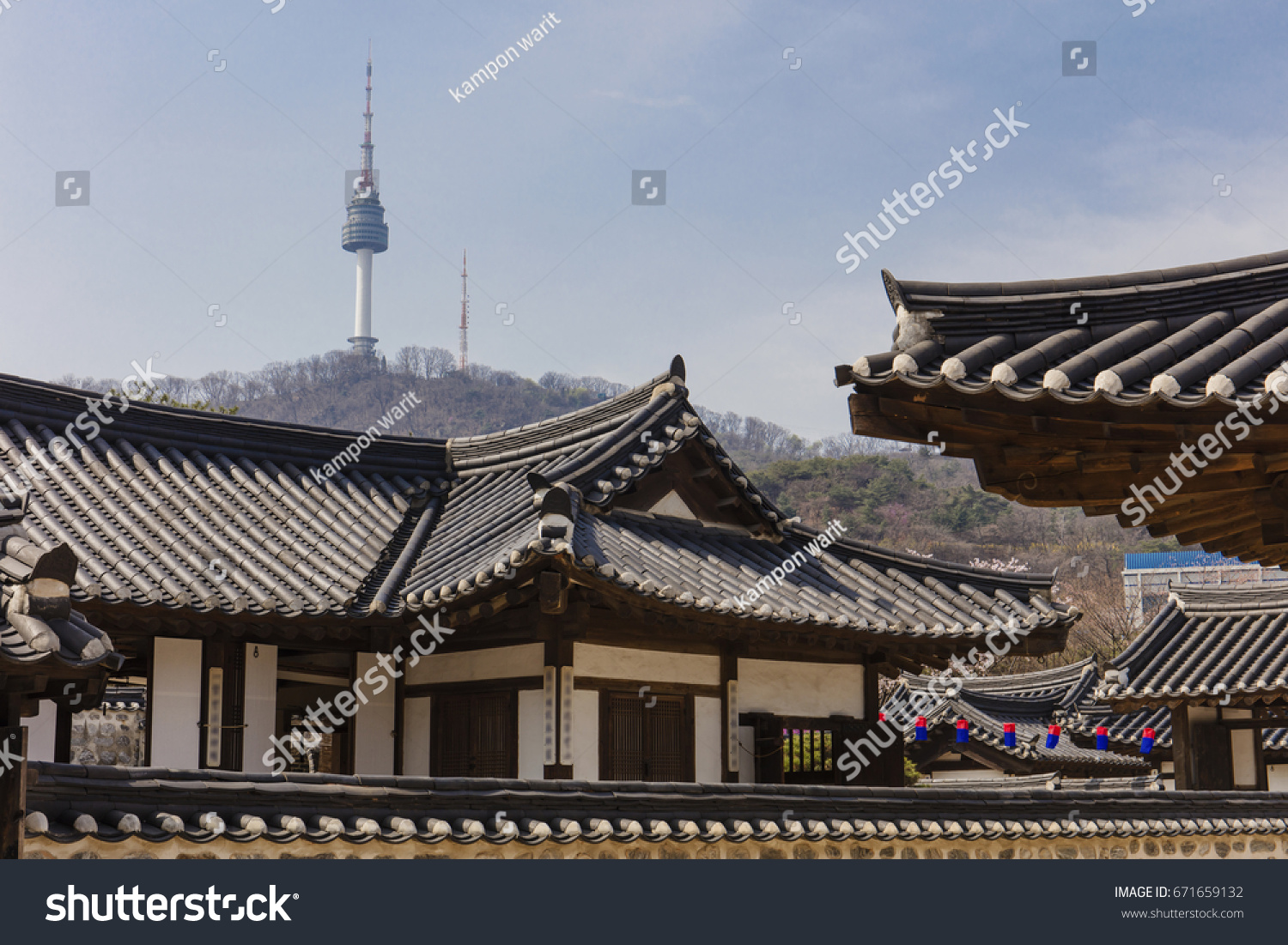 Korea Old House at Namsangol Hanok Village in Seoul South Korea.