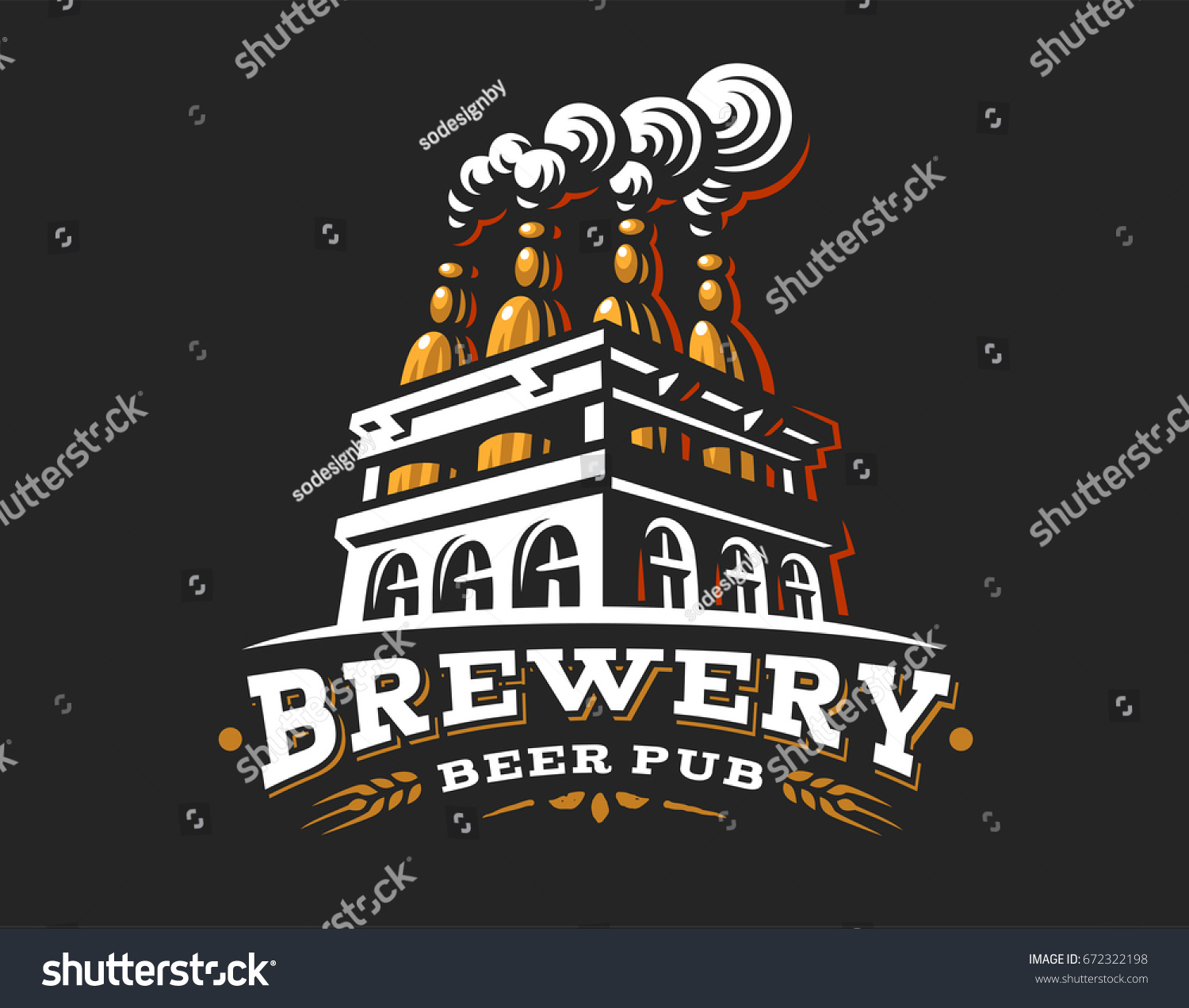 Box beer logo- vector illustration  emblem brewery design on dark background