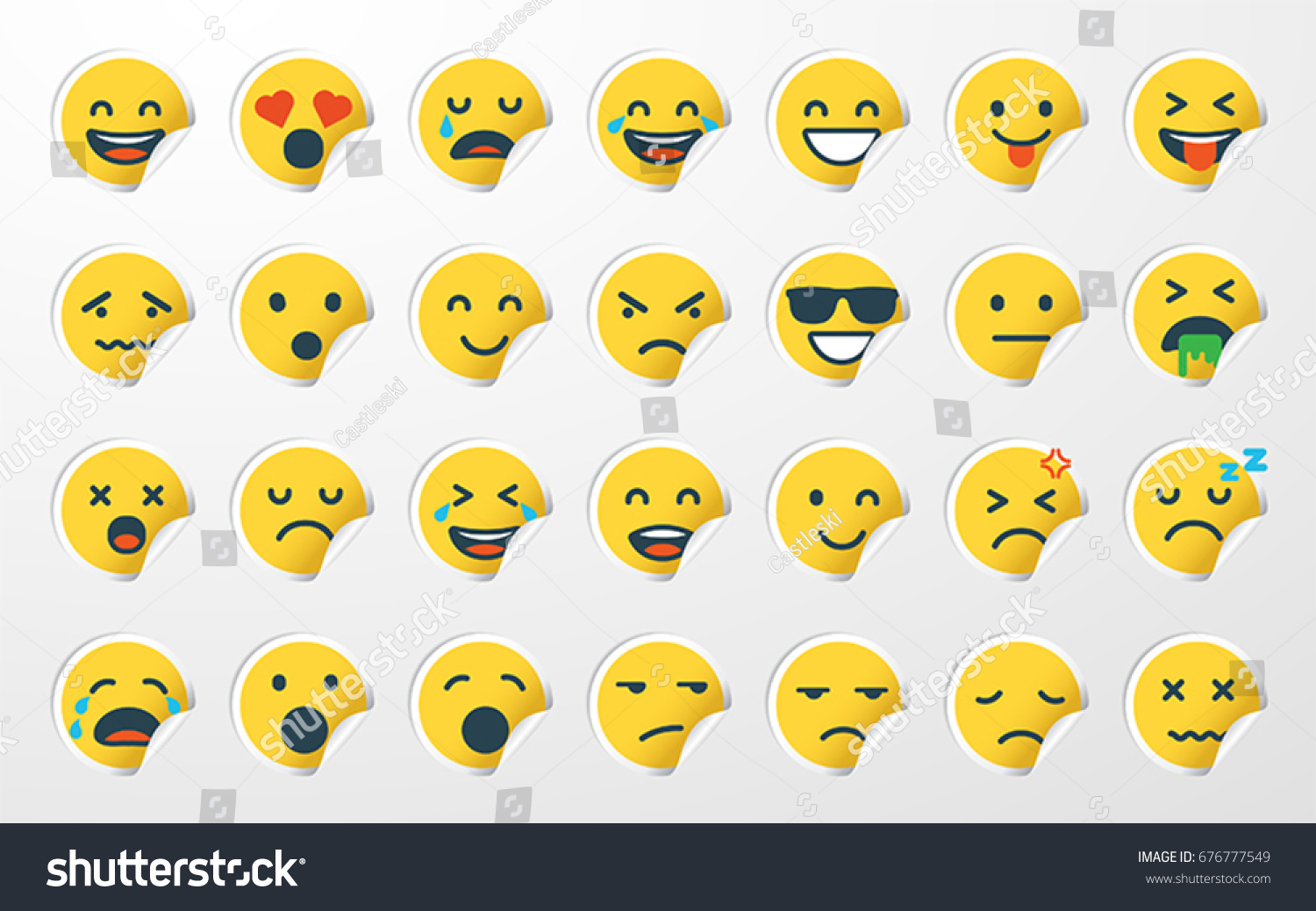 Emoji / Emoticon Sticker Set