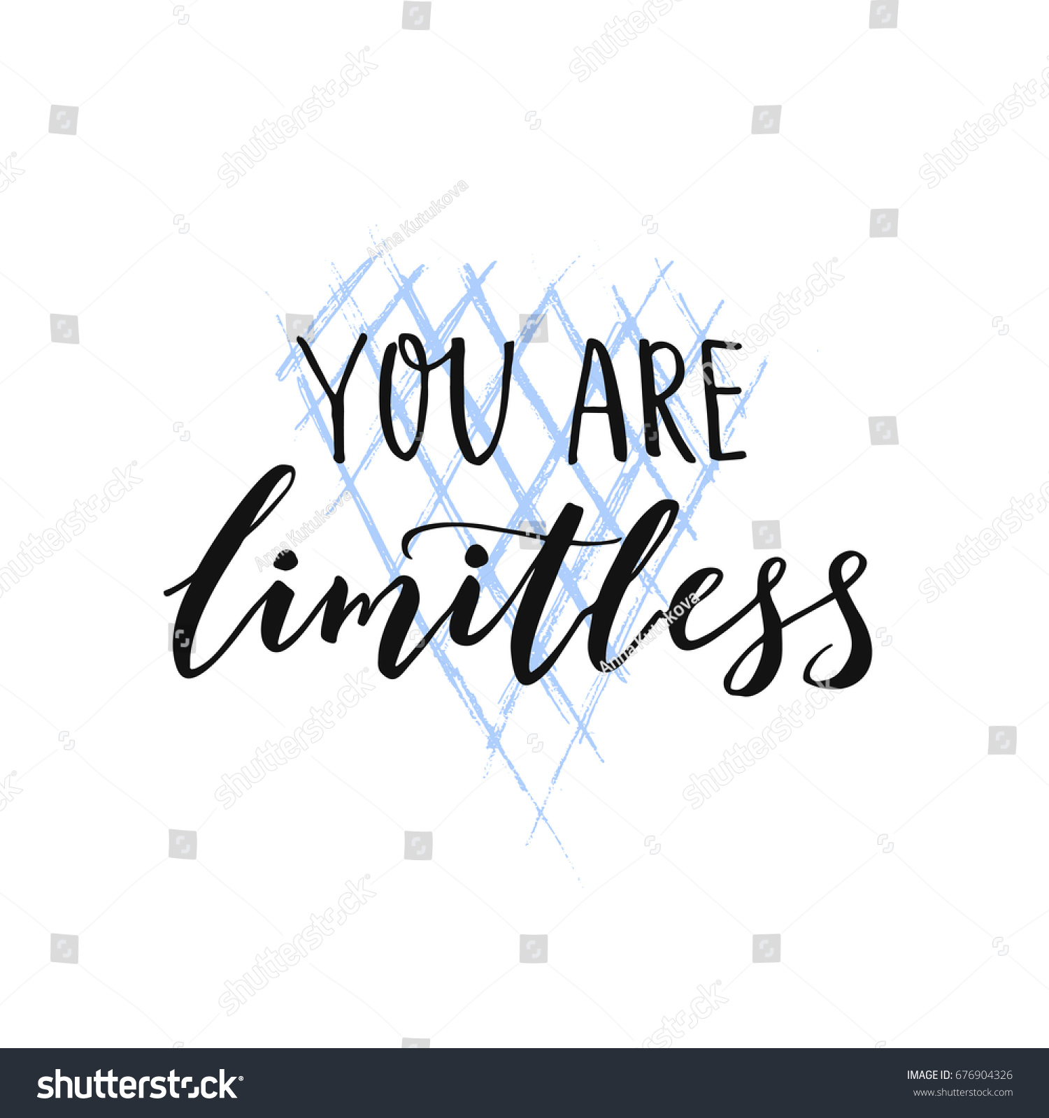 You are limitless. Motivational brush quote for wall art  t-shirt and social media