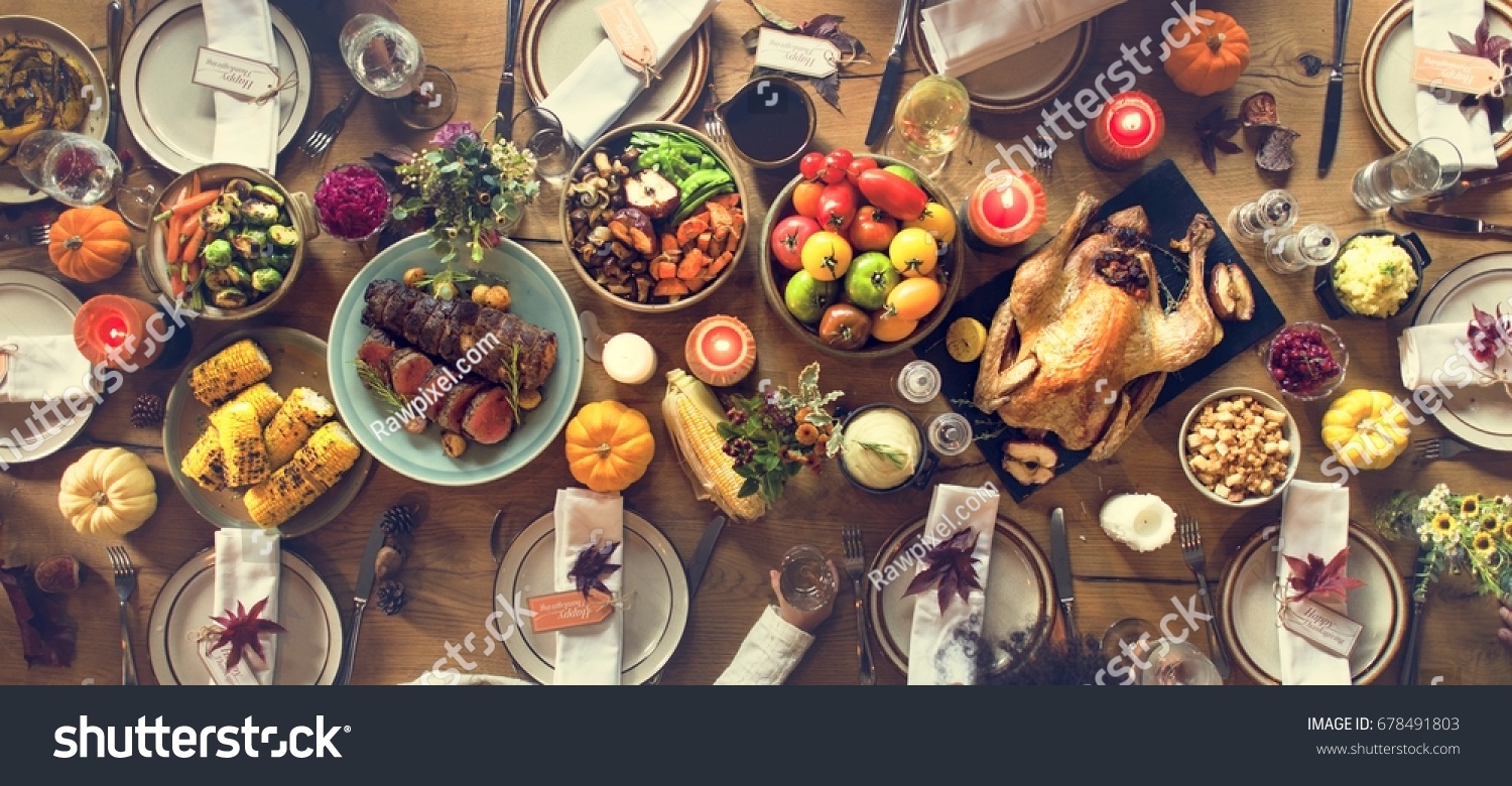 Thanksgiving Celebration Traditional Dinner Setting Food Concept
