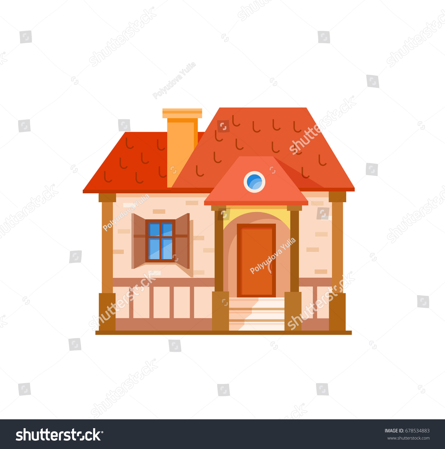flat house front icon