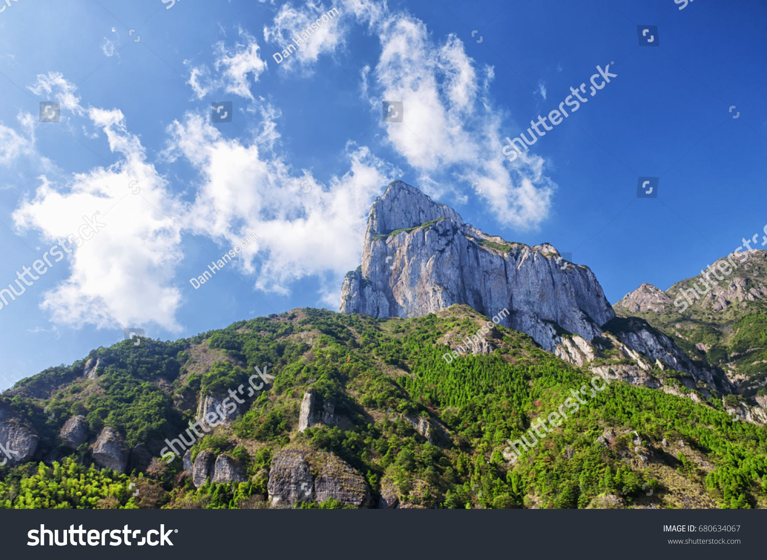 Guanying peak mountains in the Fangdong scenic area of Yandangshan located in Zhejiang province China.
