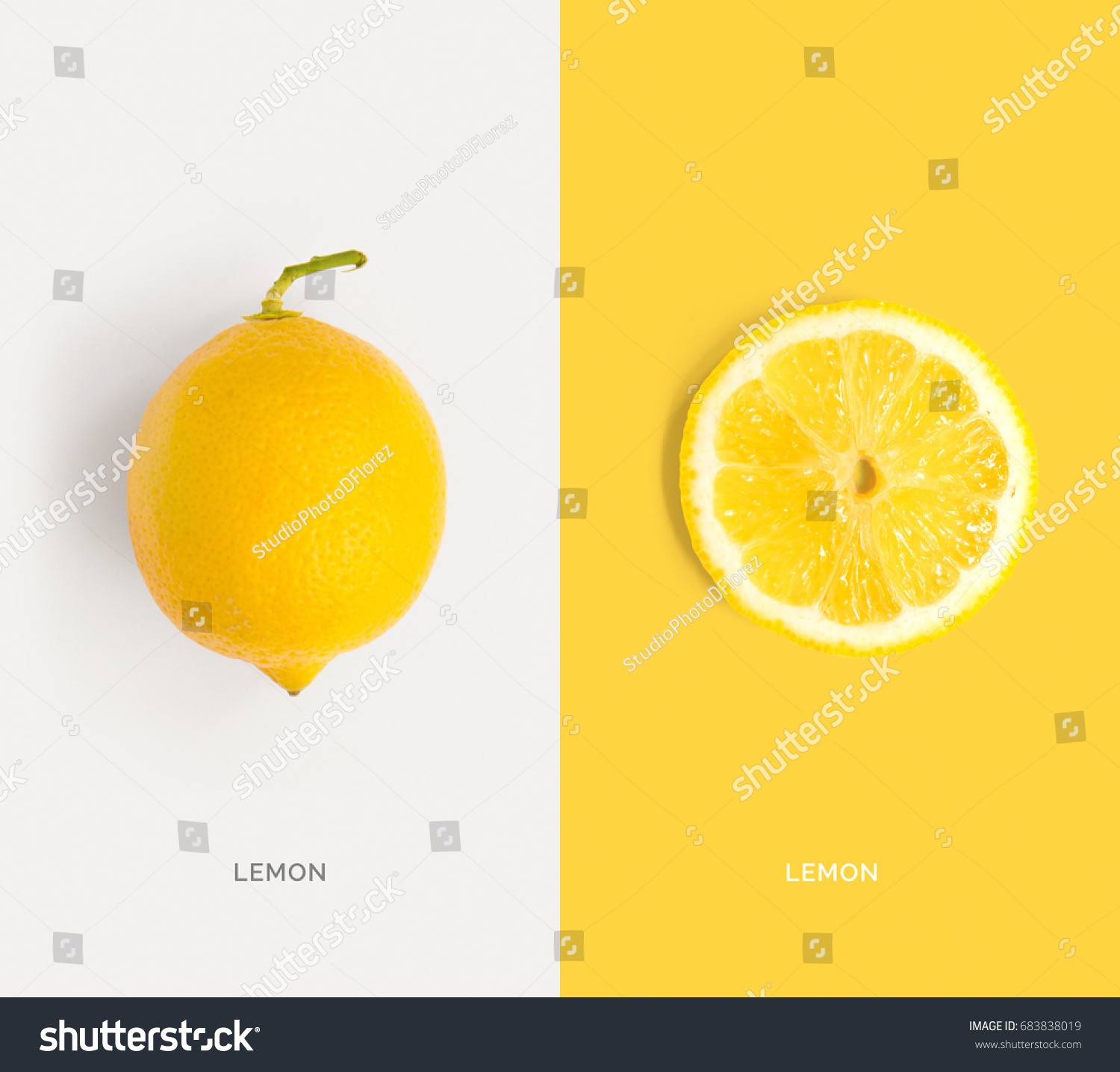 Creative layout made of lemon. Flat lay. Food concept.
