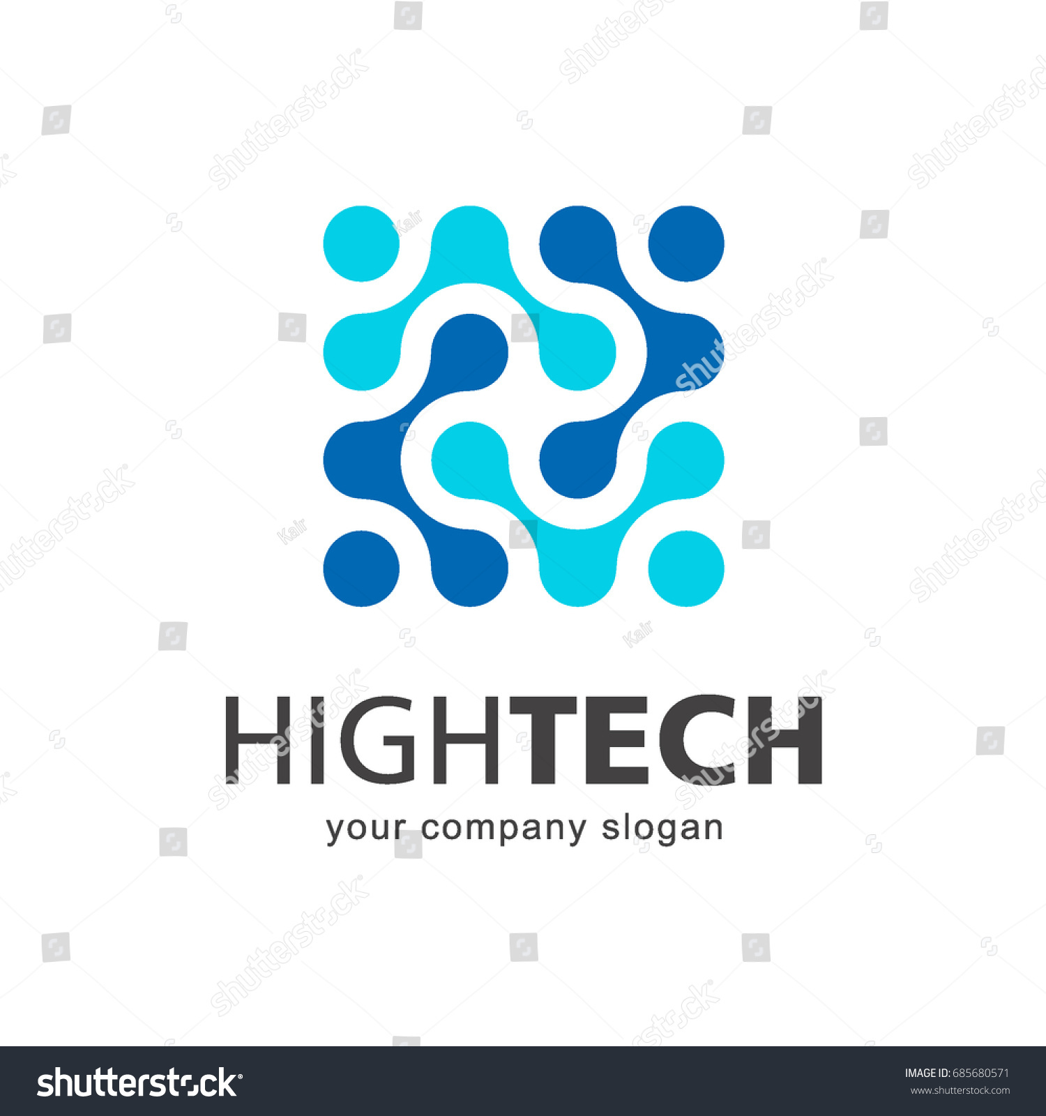 Vector logo template. High technology. Nano technology
