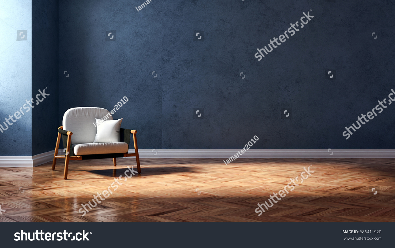 Modern bright living room  interiors. 3D rendering