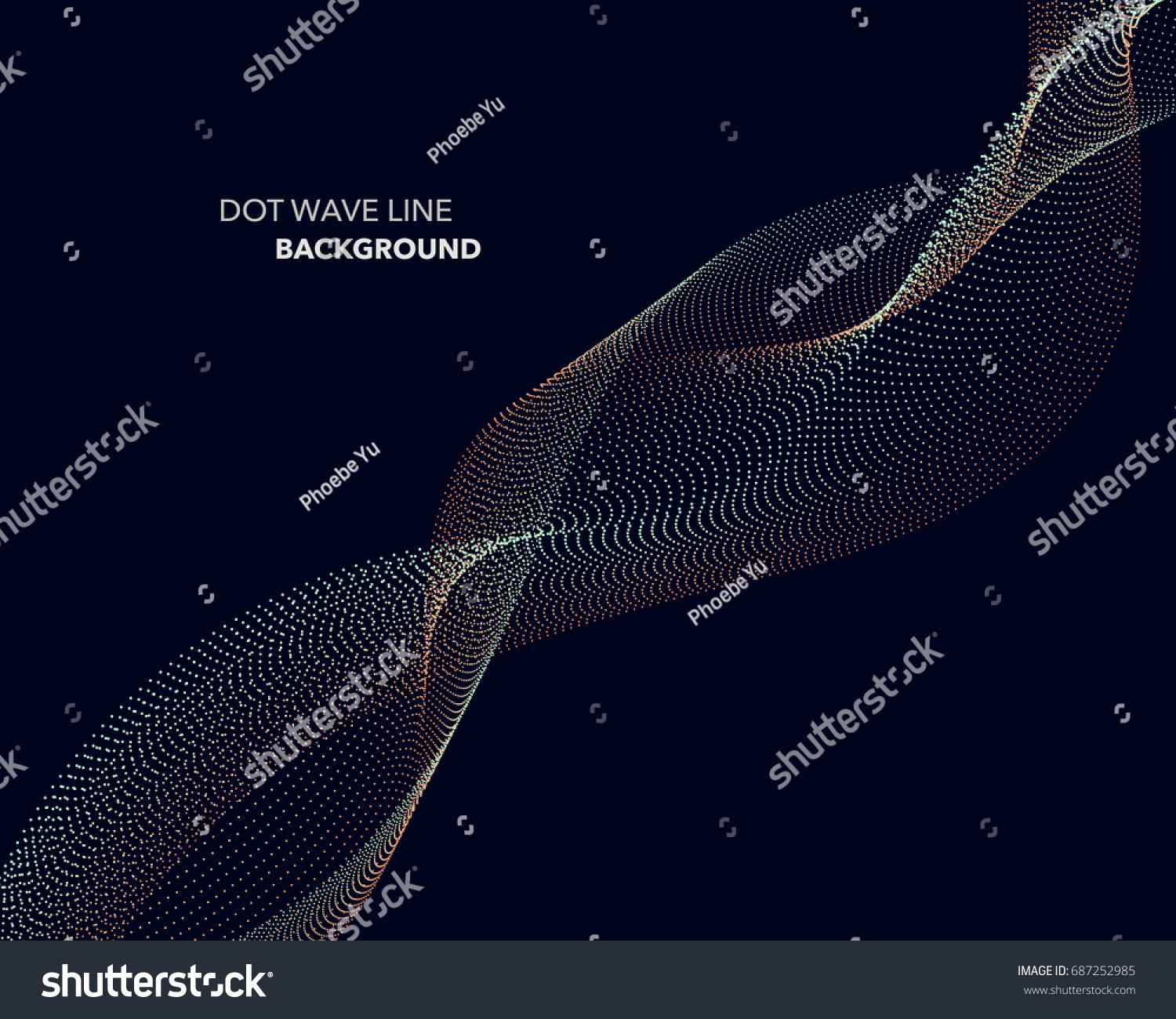 Elegant abstract vector dot wave line futuristic style background template