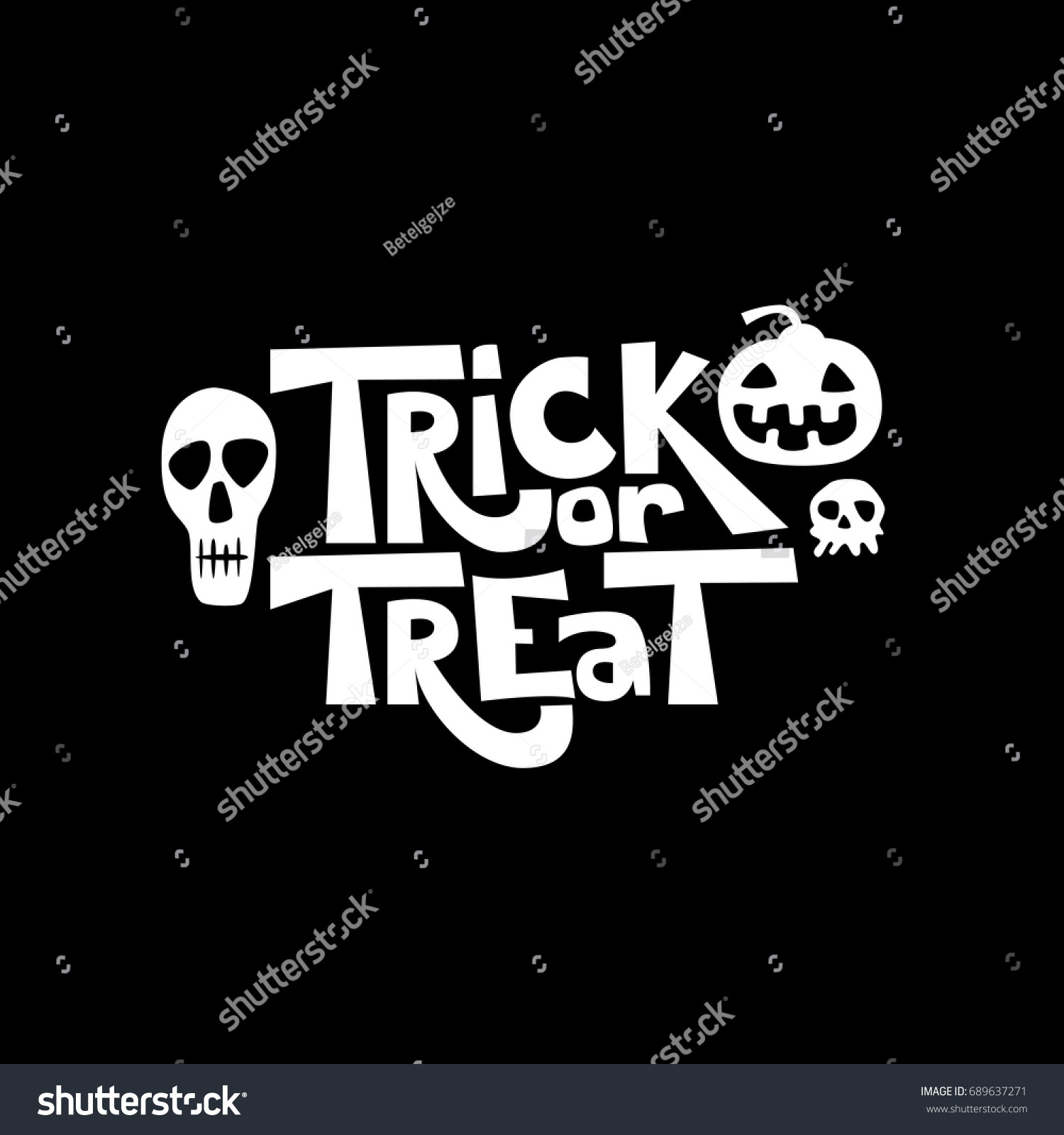 Trick Or Treat Isolated Quote And Design Elements Vector Holiday 689637271