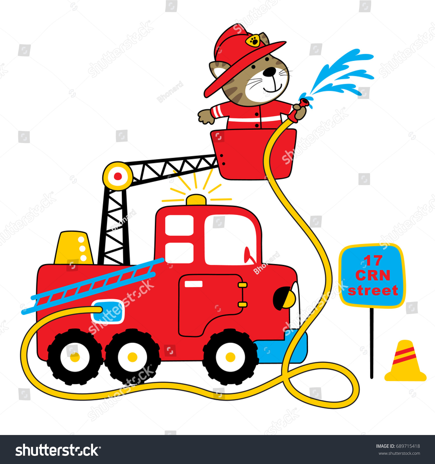 firefighter vector cartoon illustration
