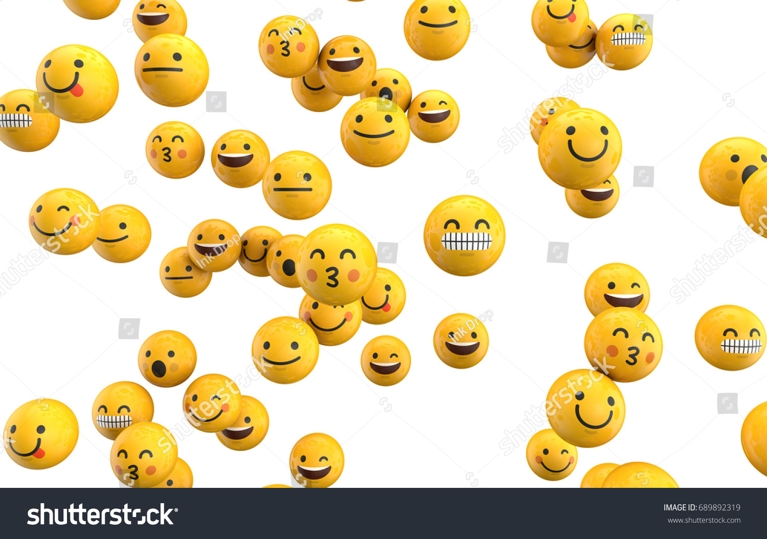 Emoji emoticon character background collection. 3D Rendering