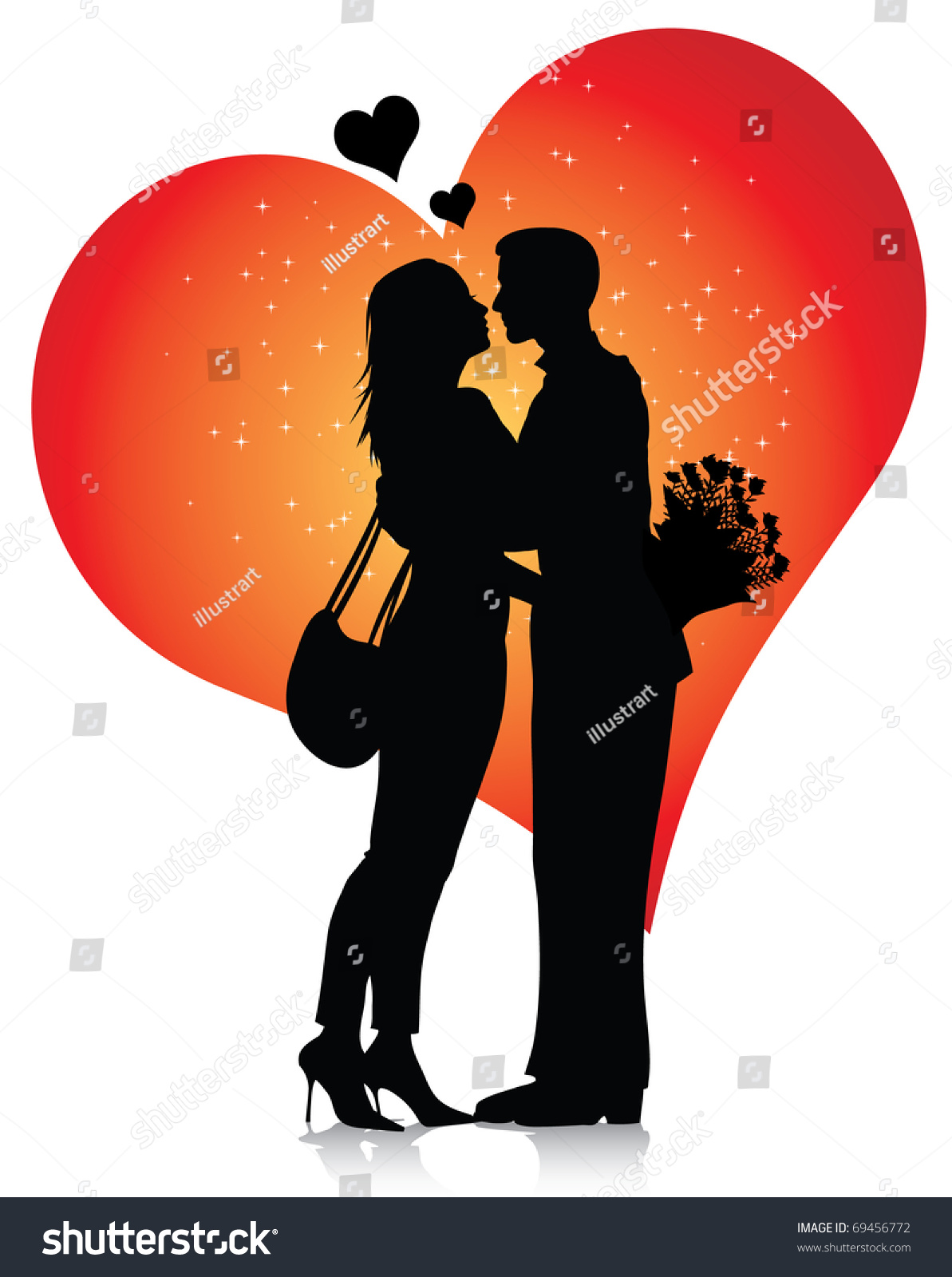 	Couple silhouette with hearts (also available jpg version)
