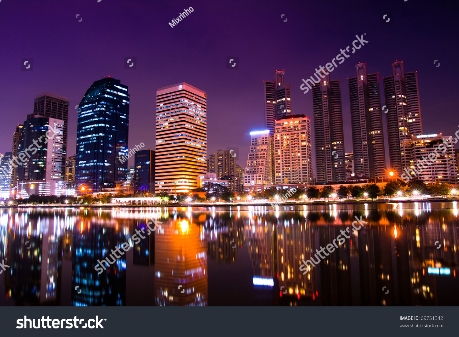 modern city at night