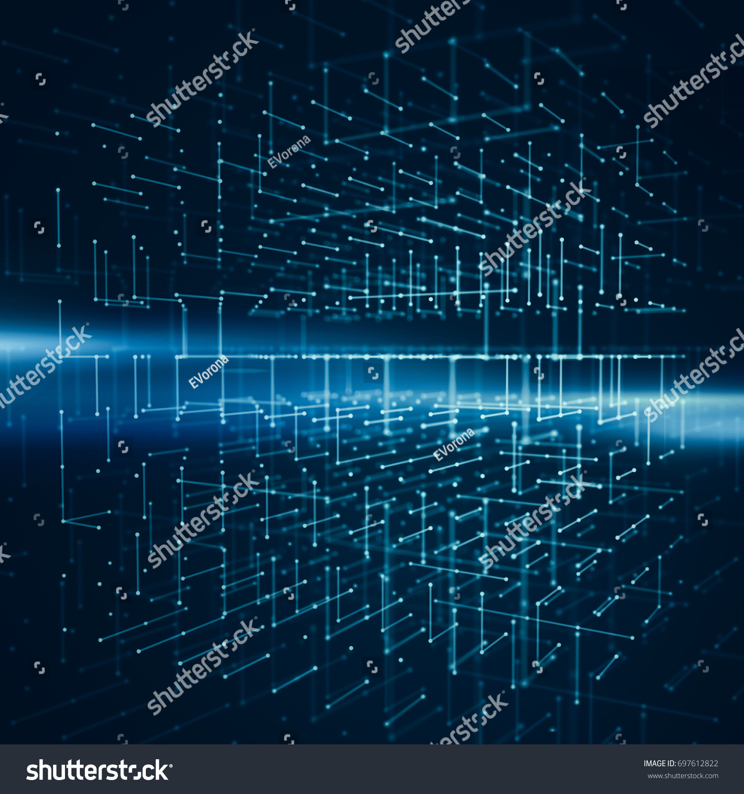 Abstract background with wireframe of transparency cube. Polygonal 3d rendering illustration