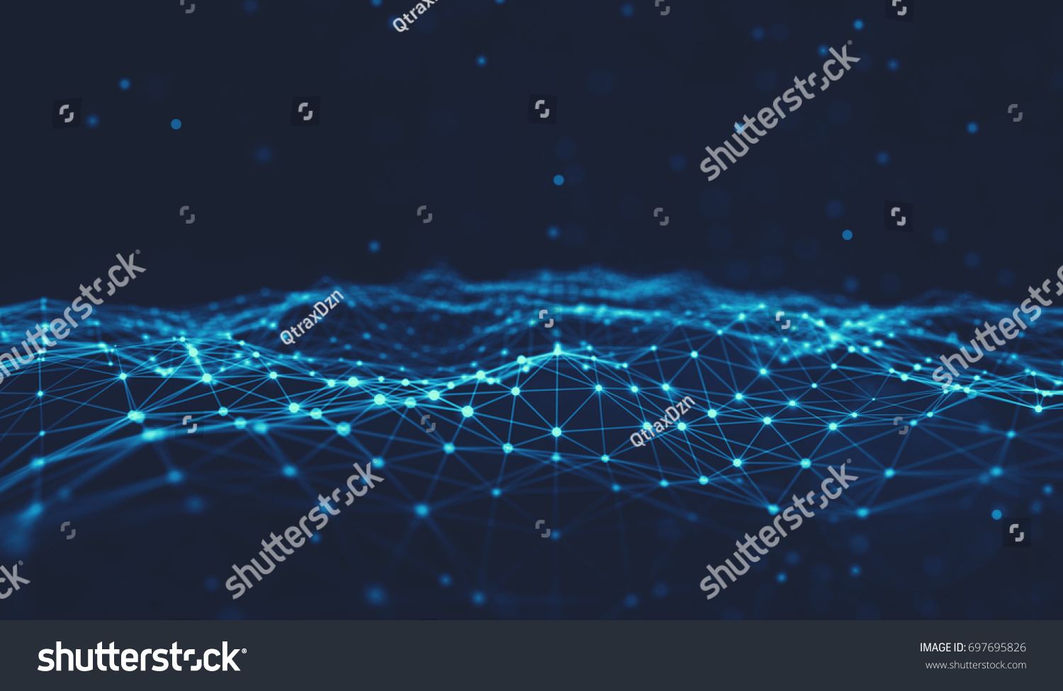 抽象数字背景与控制论颗粒
