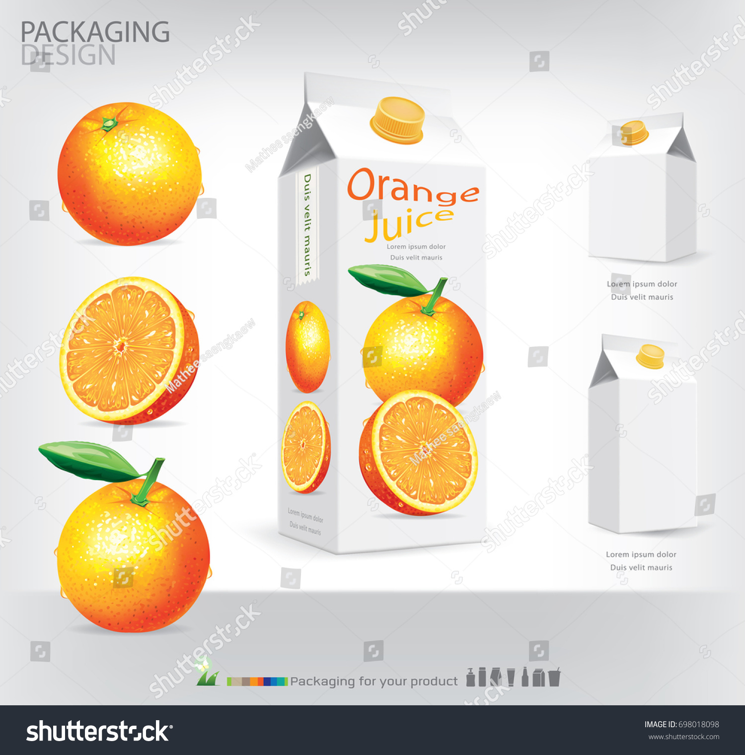 Orange juice packaging design.illustration