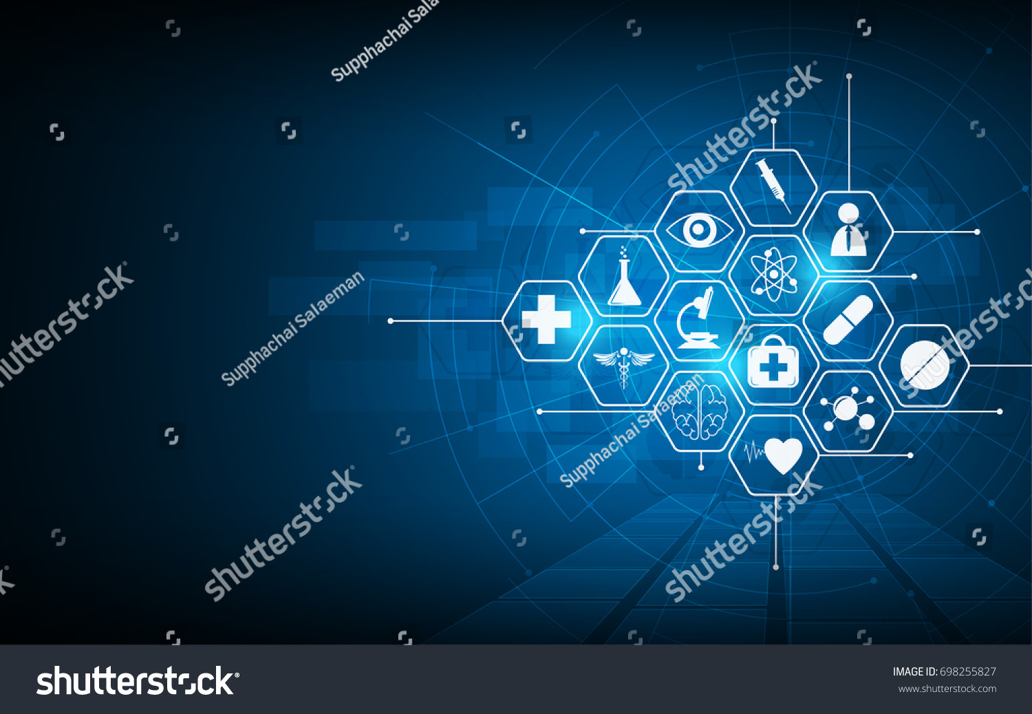 医疗保健图标模式医疗创新概念背景设计