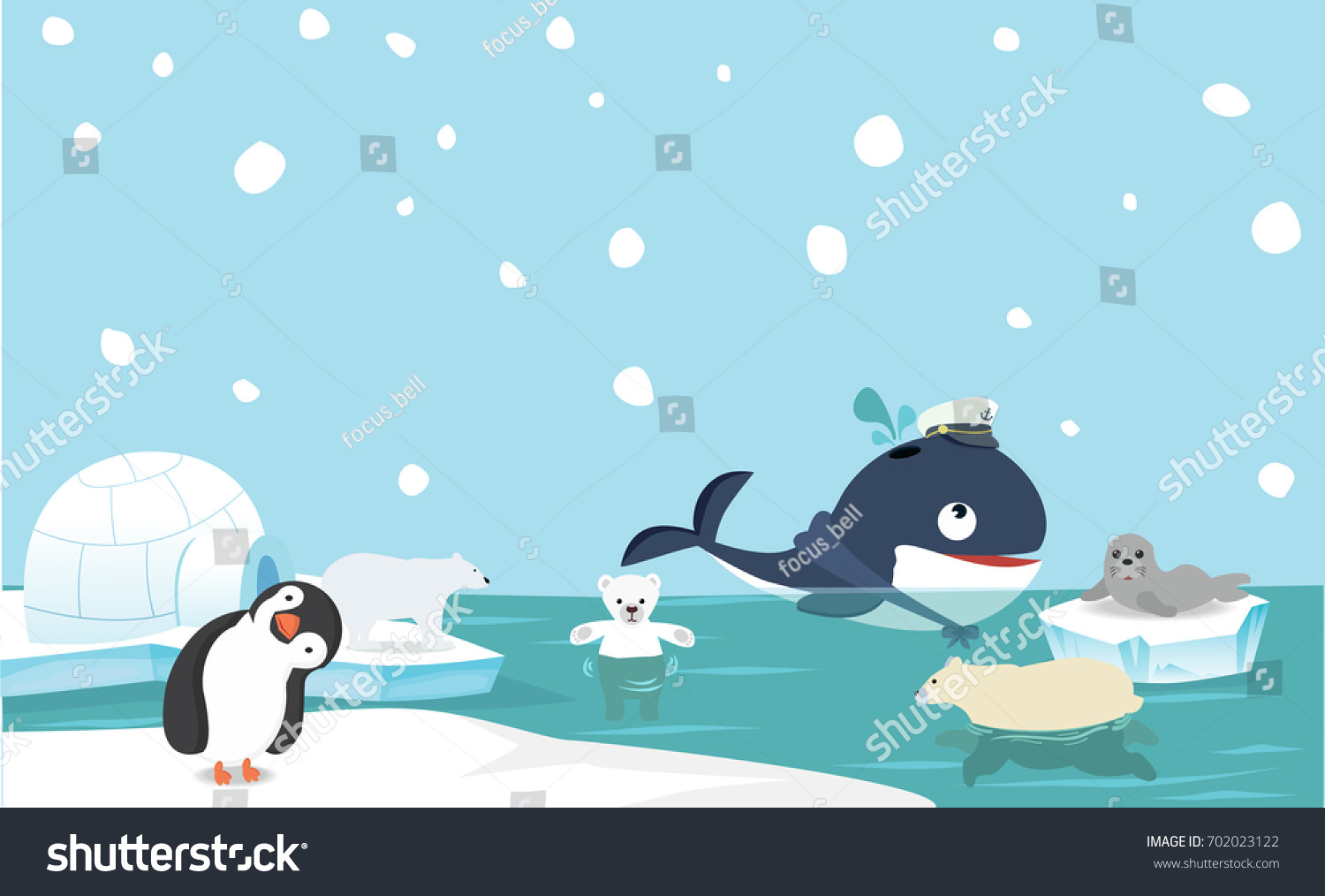 North pole animal background