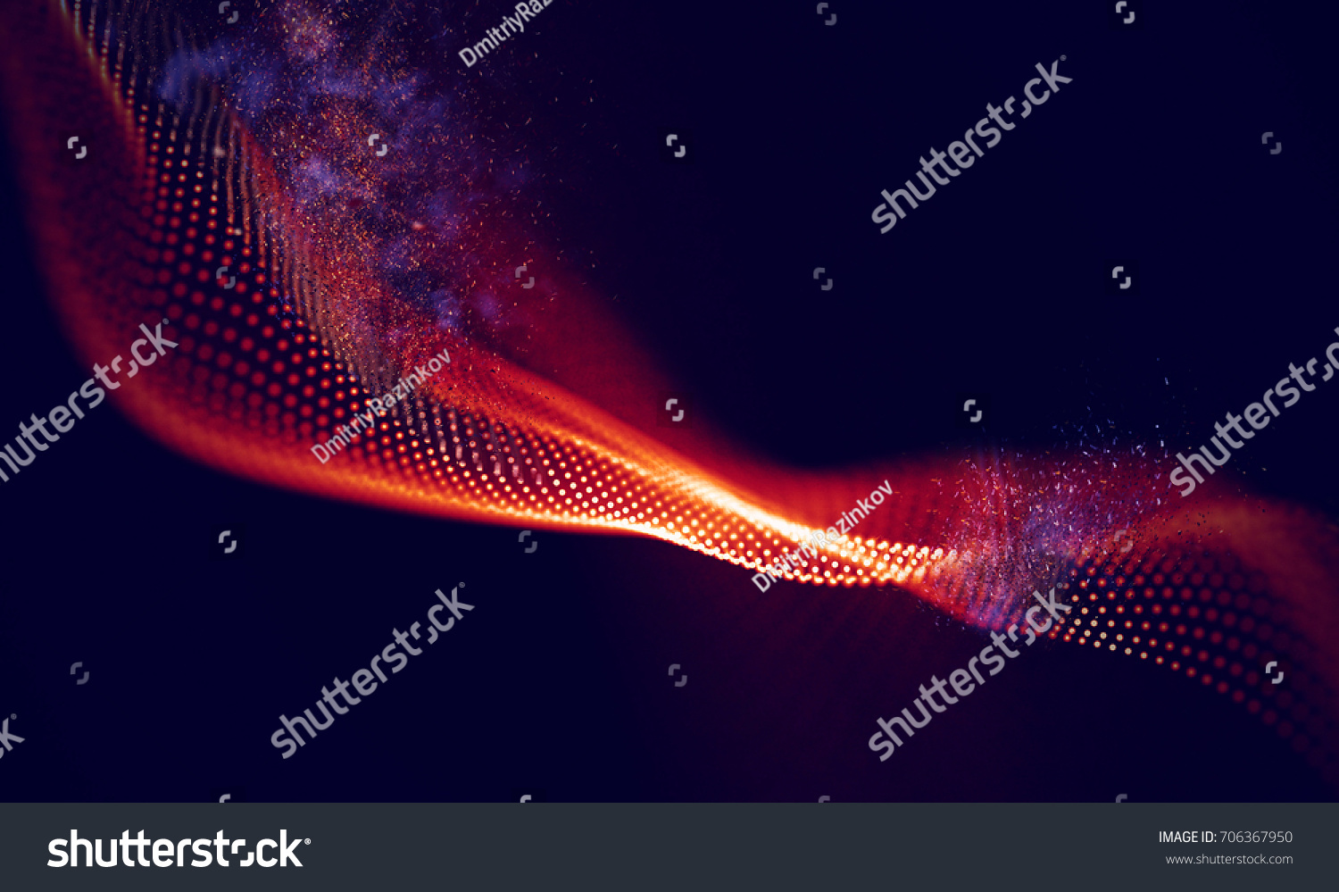 抽象的红色几何背景。连接结构。科学背景。未来派技术HUD元素。跨点和线条。具有颗粒的数字背景。