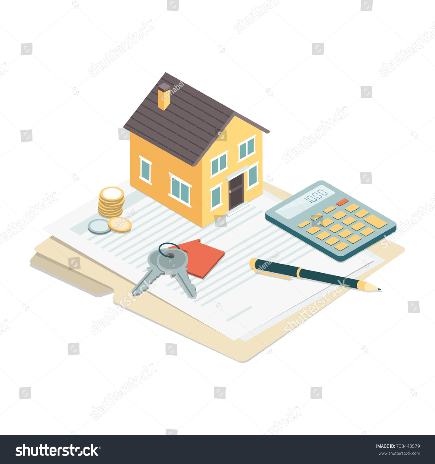 Model house  house keys and contract: real estate  loans and investments concept