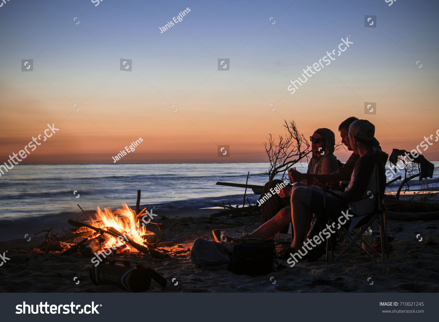 July  2017
Camping in front of bonfire by the Baltic sea