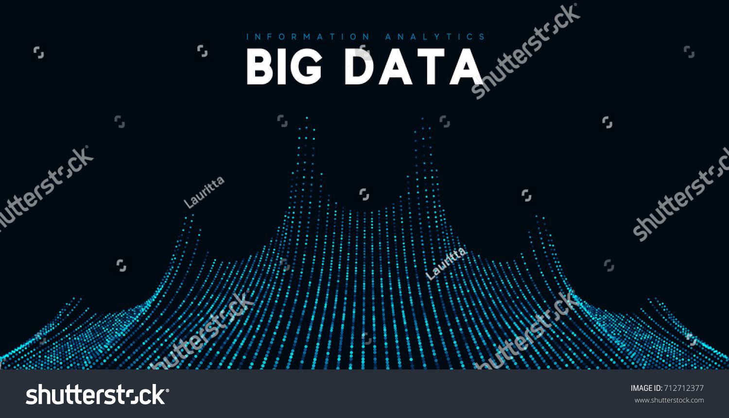 Big data visualization. Information wave technology. Futuristic abstract background of digital data