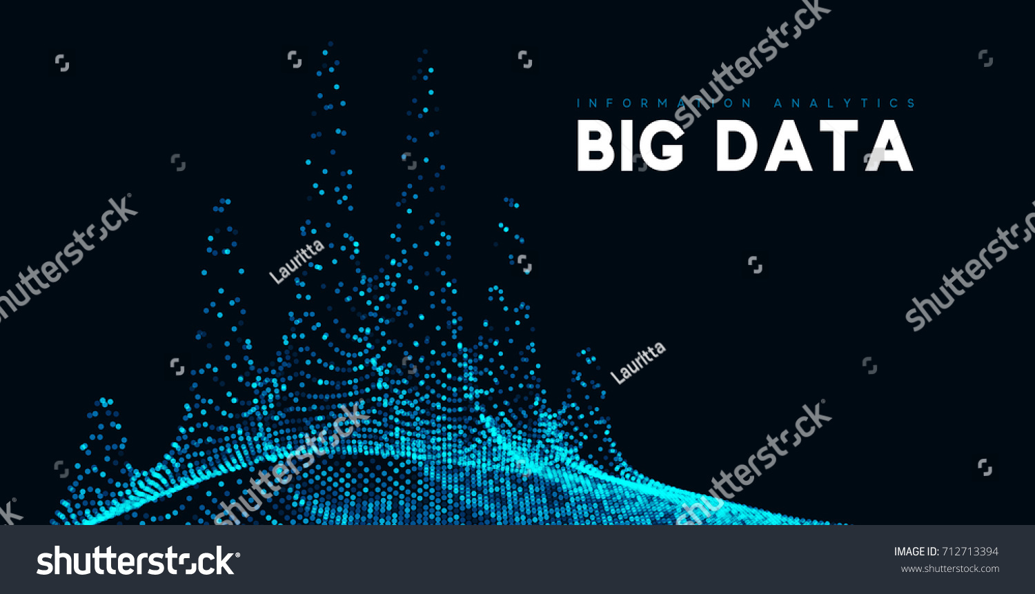 Big data visualization. Information wave technology. Futuristic abstract background of digital data