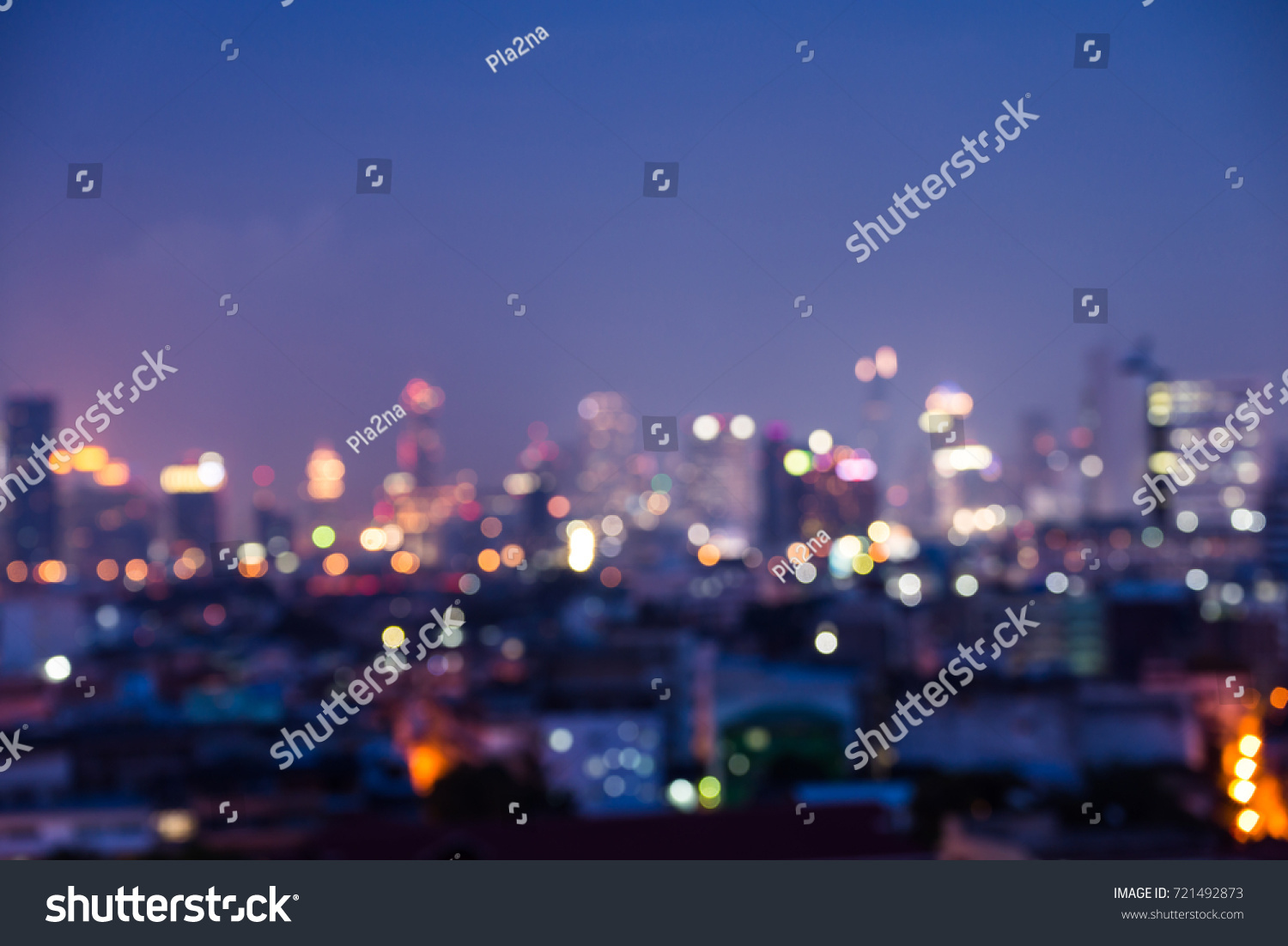 Abstract urban night light bokeh defocused background  city night