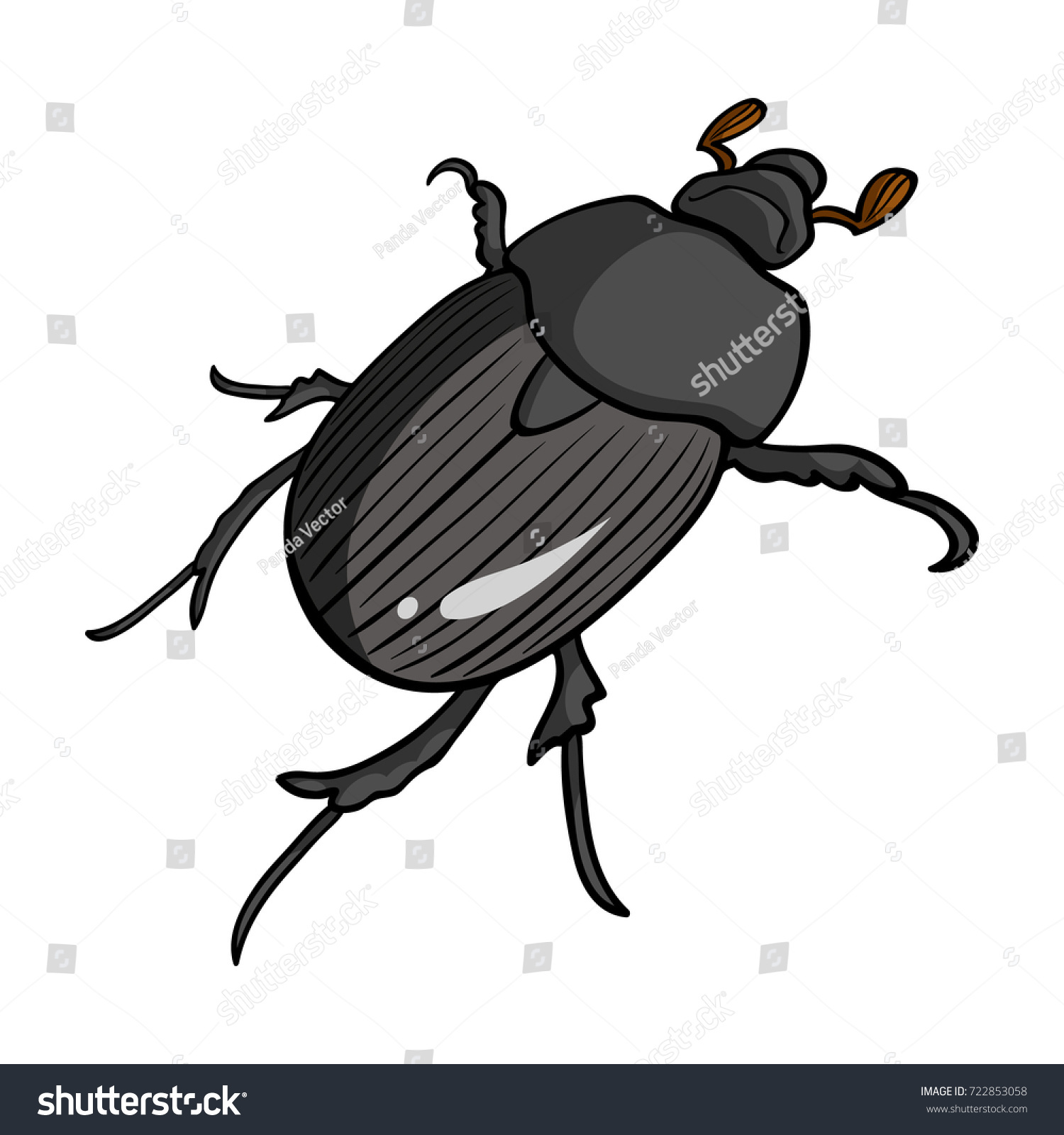 beetle single icon in cartoon style vector