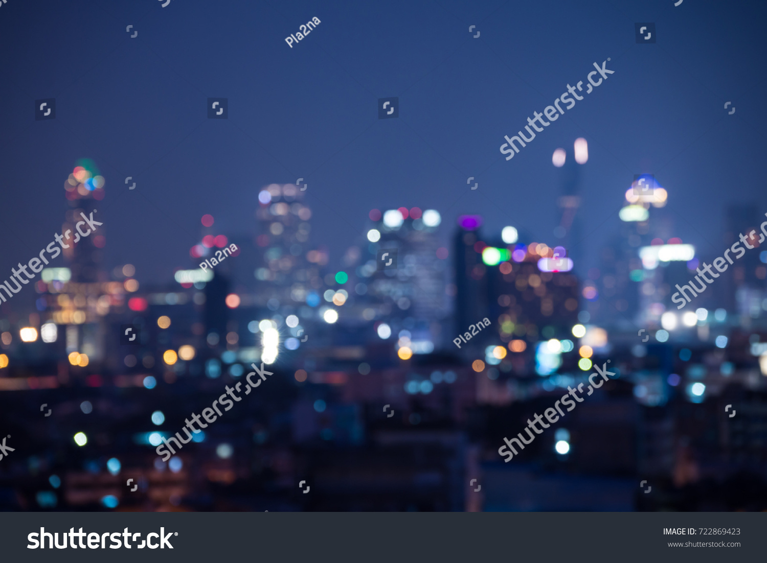 Abstract urban night light bokeh defocused background  city night