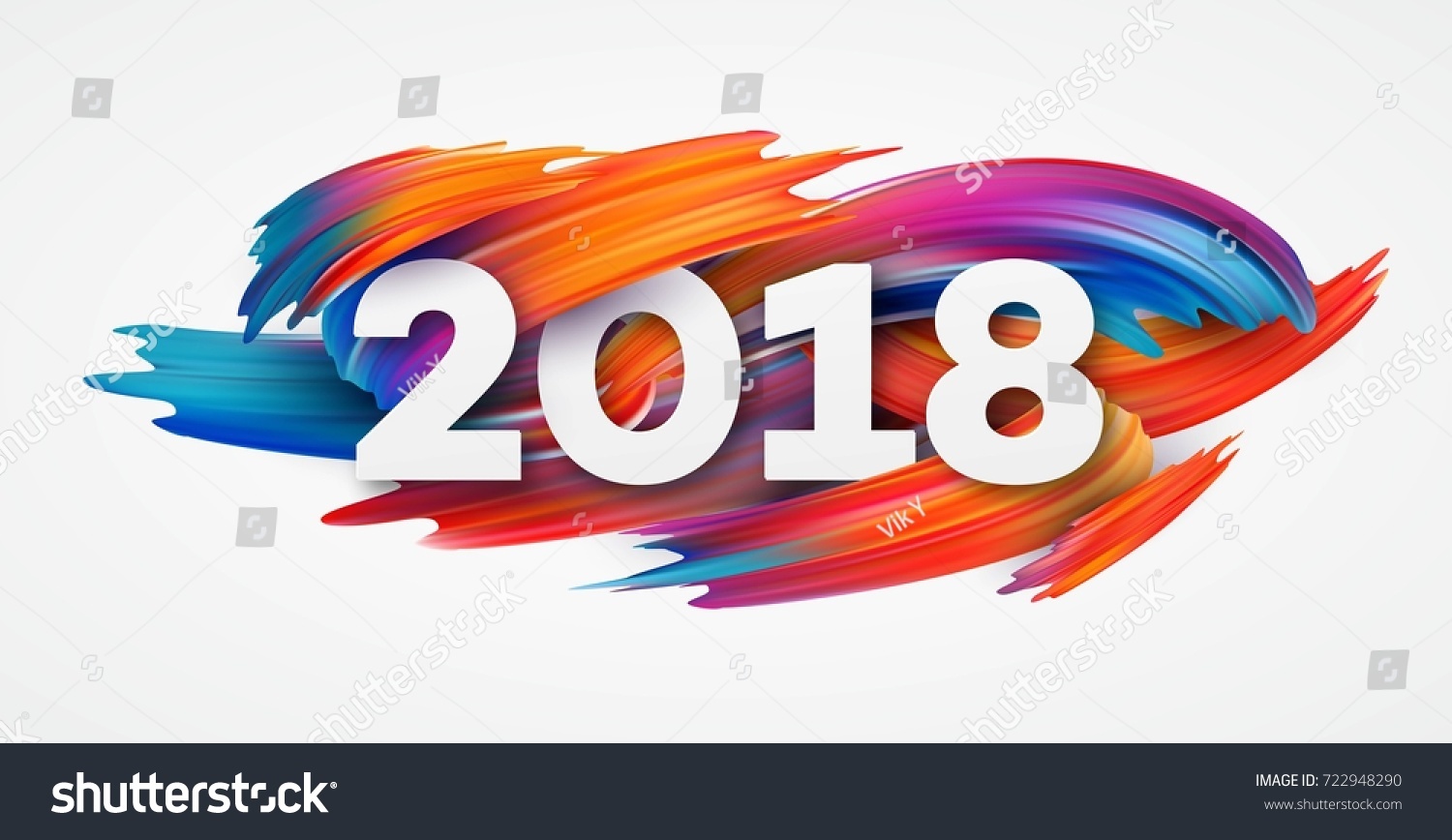 2018年在彩色笔触油或丙烯酸油漆设计元件的背景下 用于演示 传单 传单 明信片和海报的背景。矢量图EPS10
