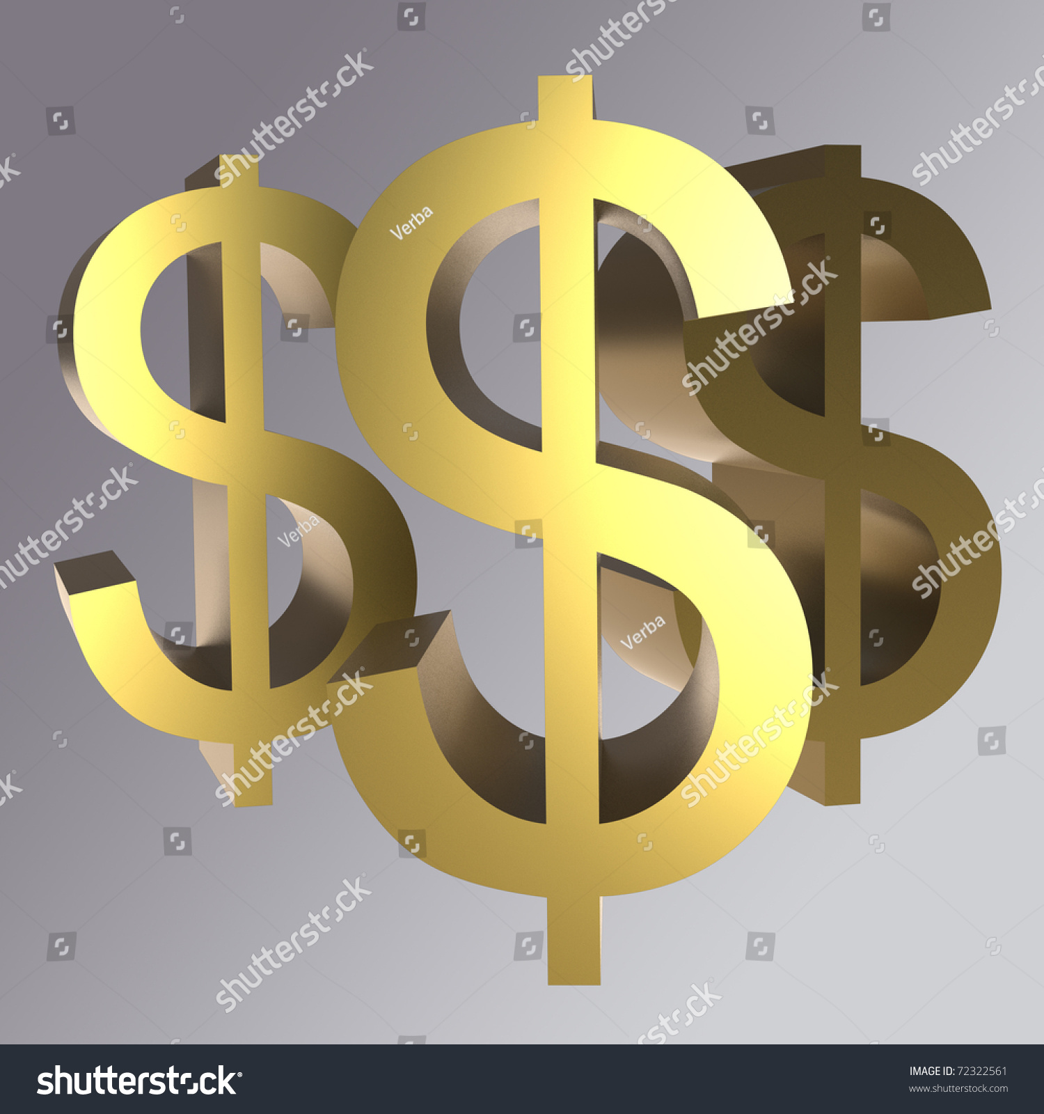 3D golden dollar