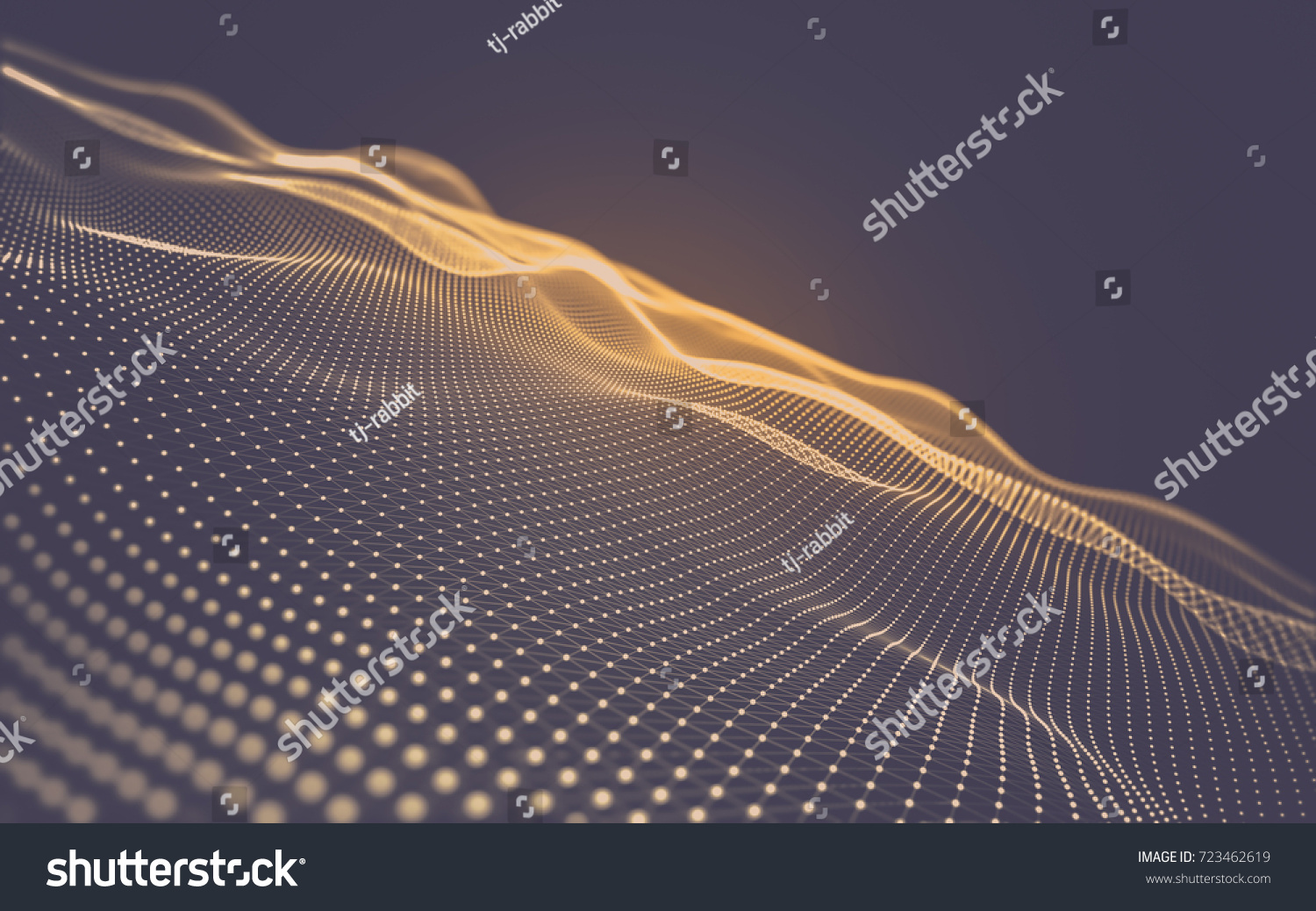 Abstract polygonal space low poly dark background with connecting dots and lines. Connection structure. 3d rendering