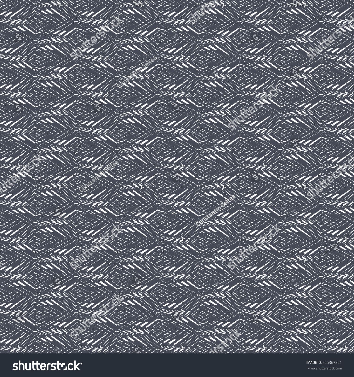 Blue Graphic Pattern With Repeated Decorative Elements Suggesting Knit 