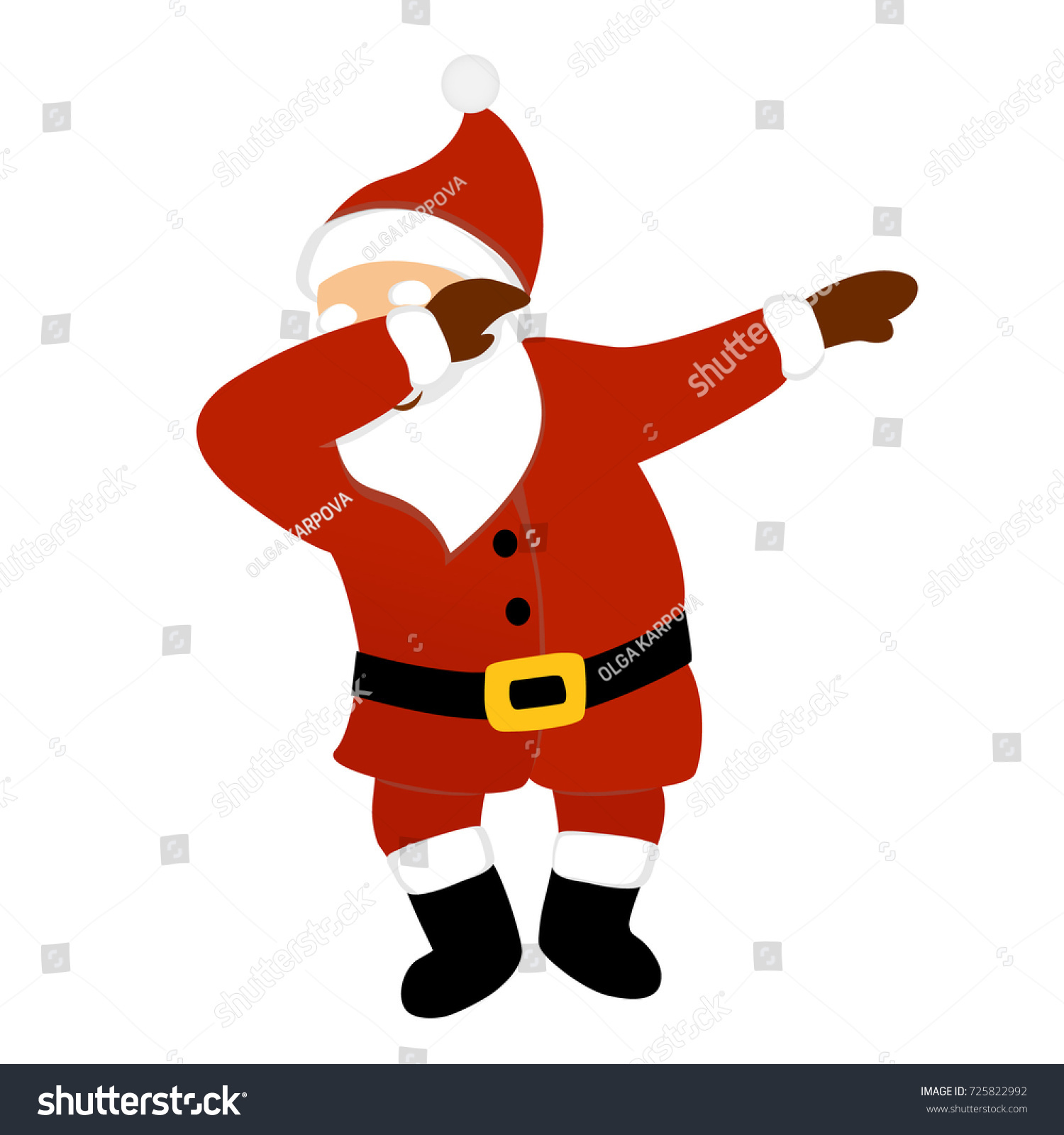 Santa claus vector illustration  standing  dancing  making dab move  popular young teenage style  funny picture for hype Christmas web design  blog  social media  card  poster  animation.