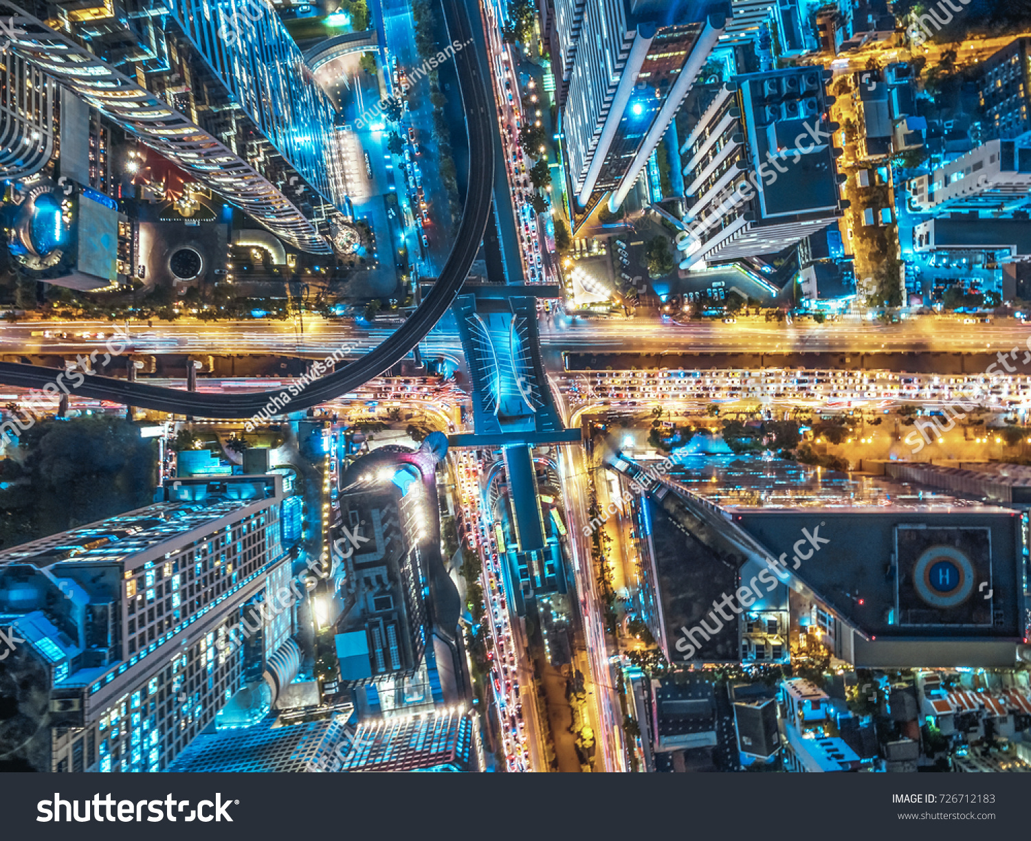Road traffic in city at thailand .