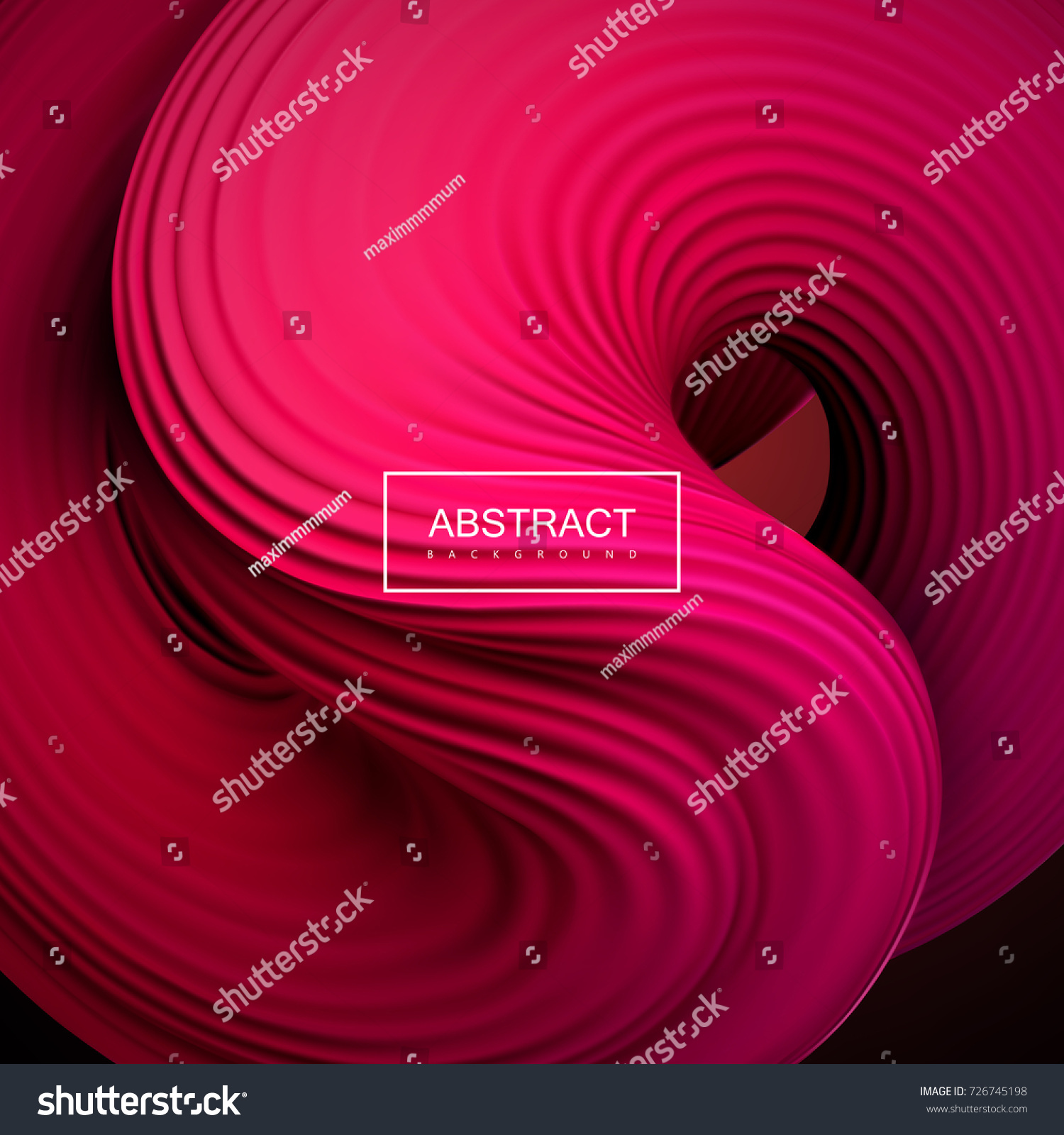 Abstract vector background with 3d pink squeezed liquid shape. Pink twisted viscous substance. Cover or poster design template